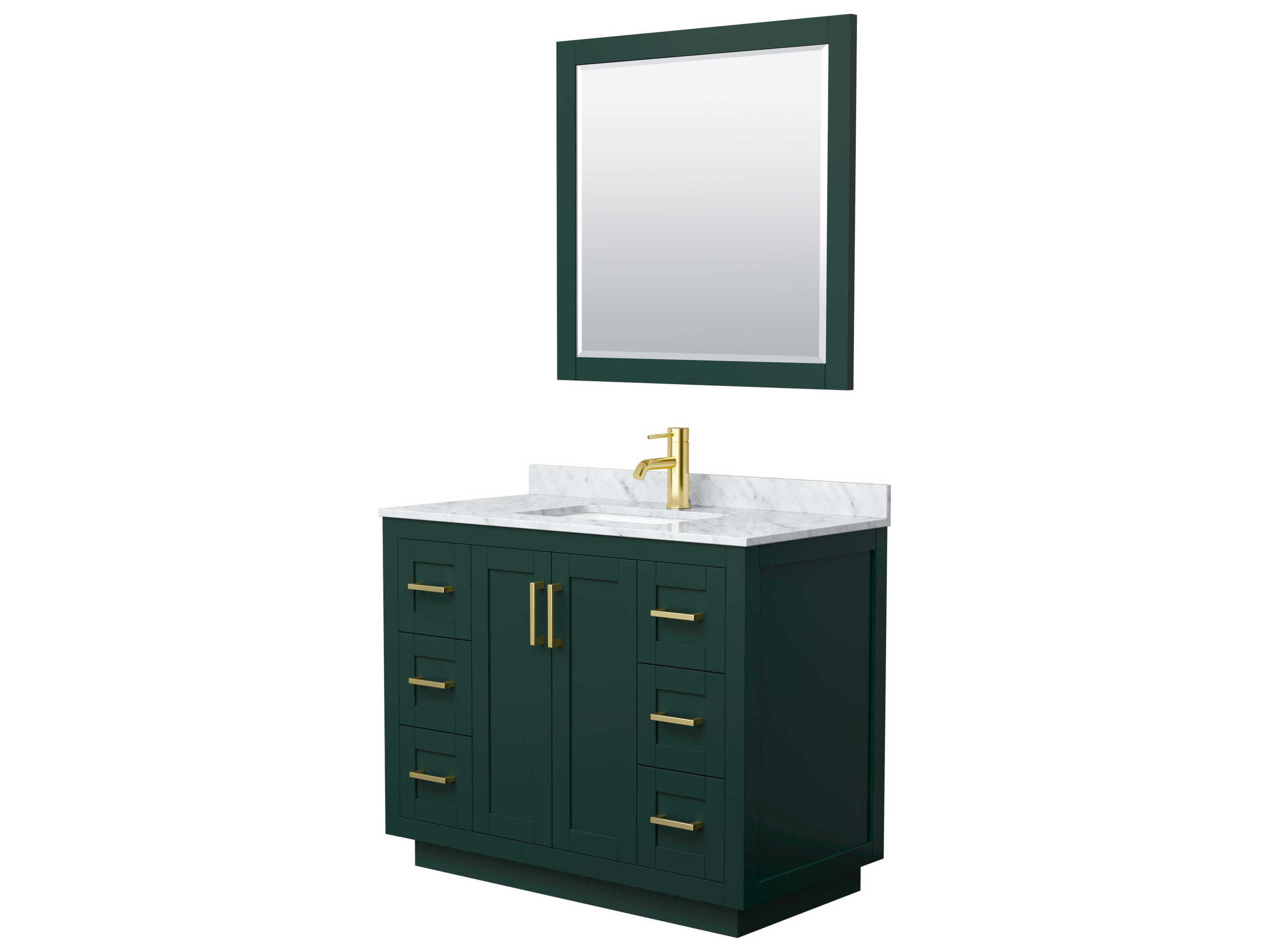 Wyndham Collection Miranda 42" Green Vanity with 34" Mirror