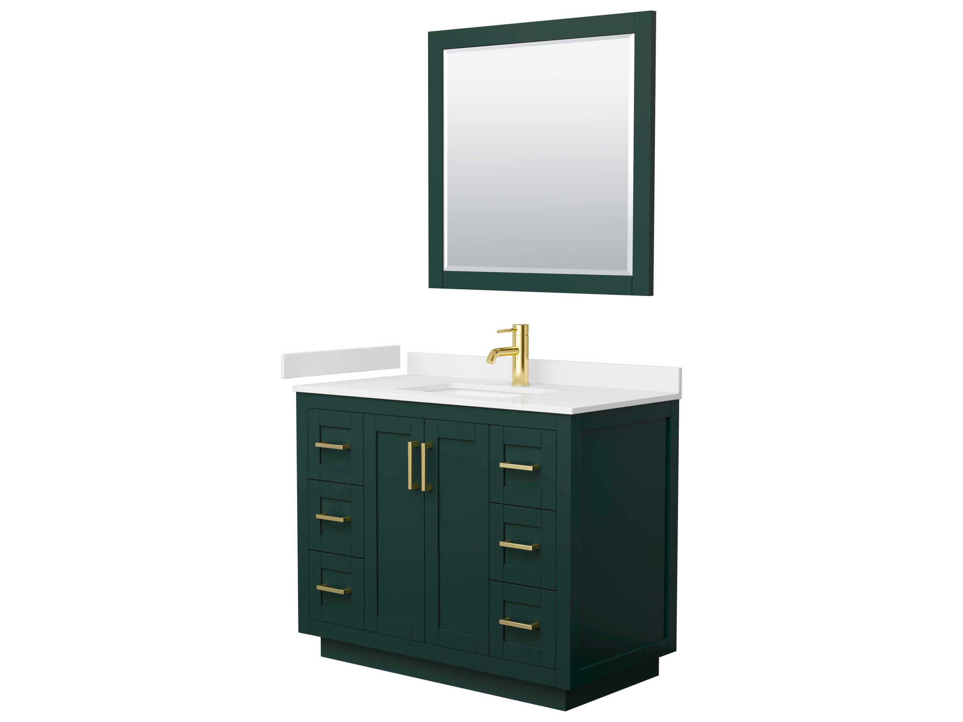 Wyndham Collection Miranda 42" Green Vanity with 34" Mirror