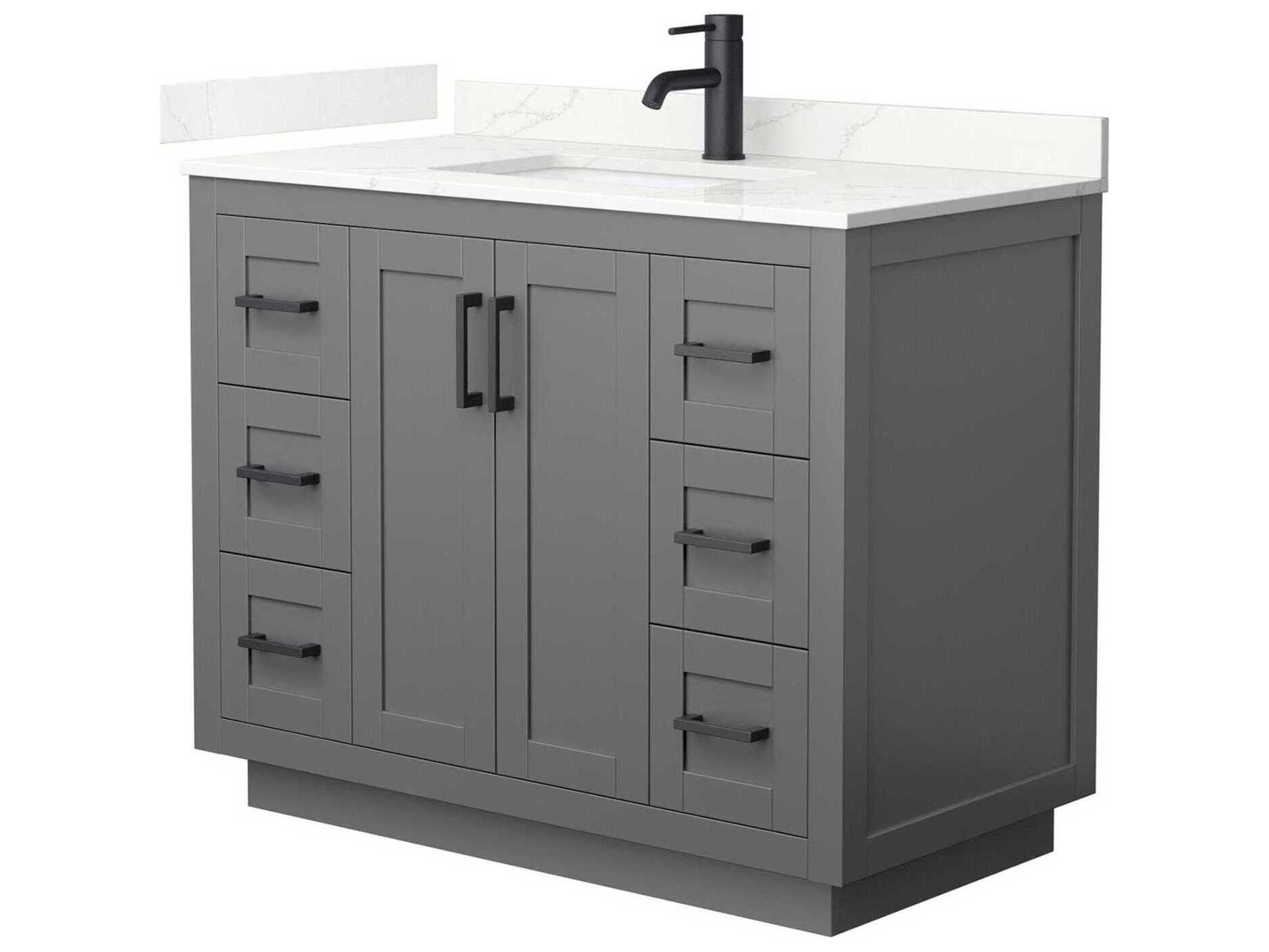 Wyndham Collection Miranda 42" Dark Gray Vanity
