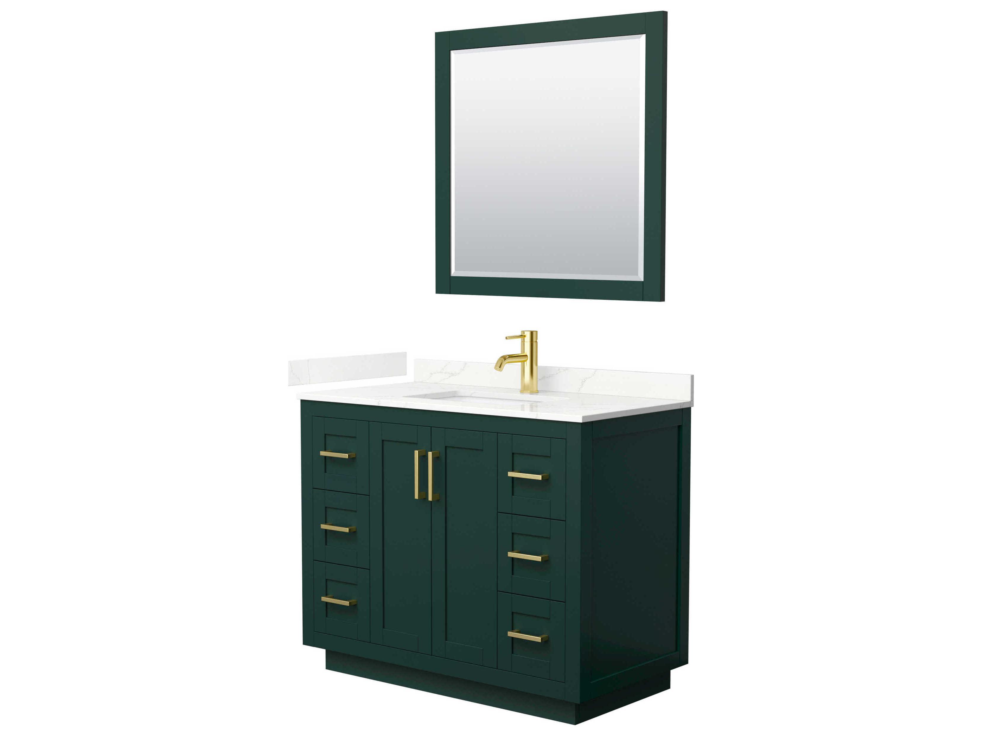Wyndham Collection Miranda 42" Green Vanity with 34" Mirror