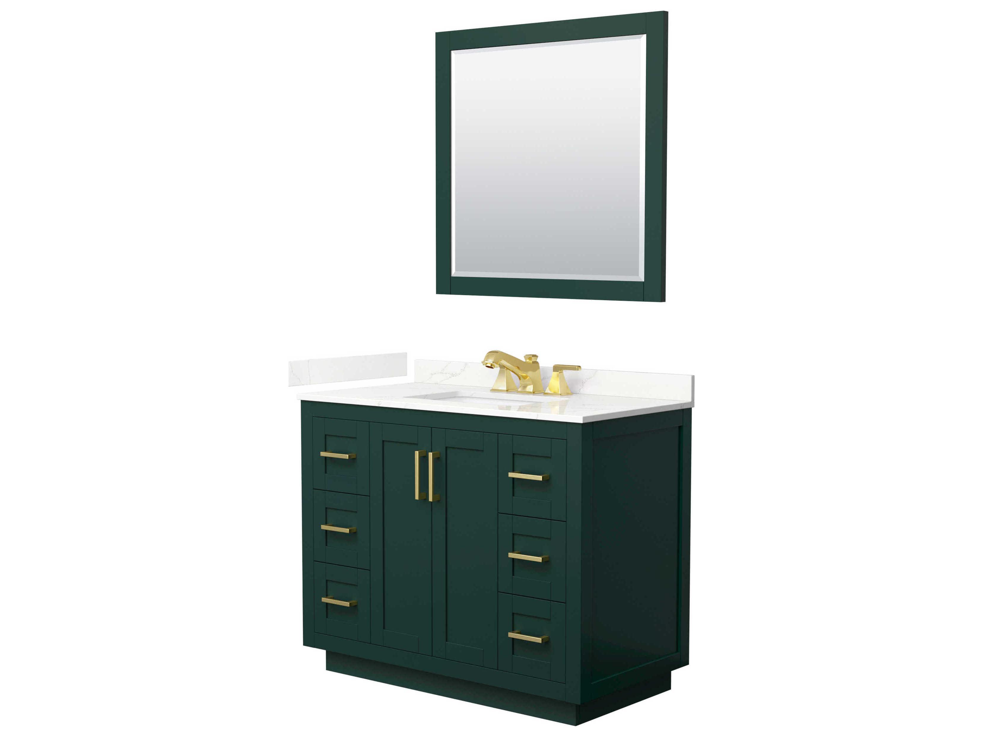 Wyndham Collection Miranda 42" Green Vanity with 34" Mirror