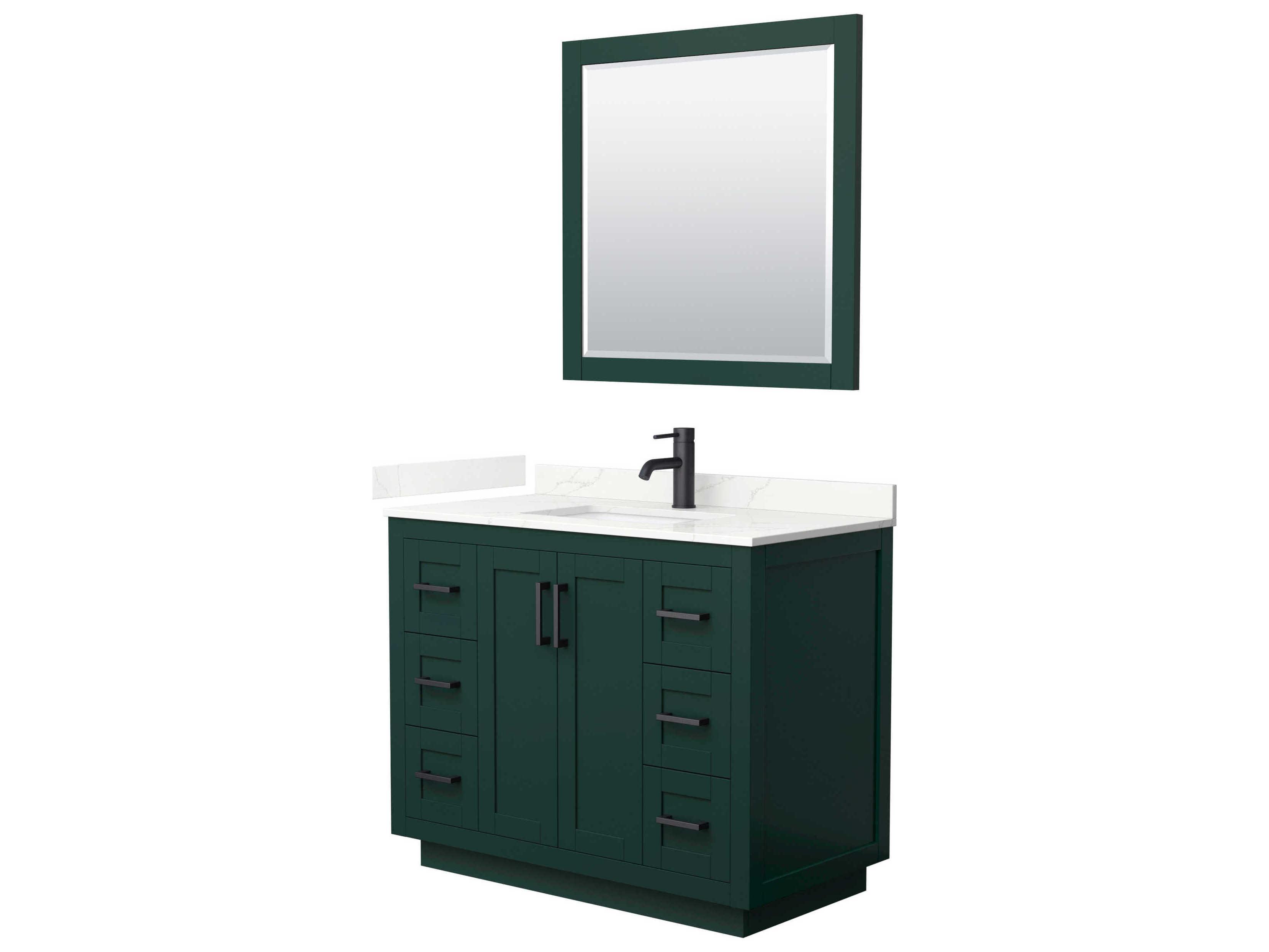 Wyndham Collection Miranda 42" Green Vanity with 34" Mirror