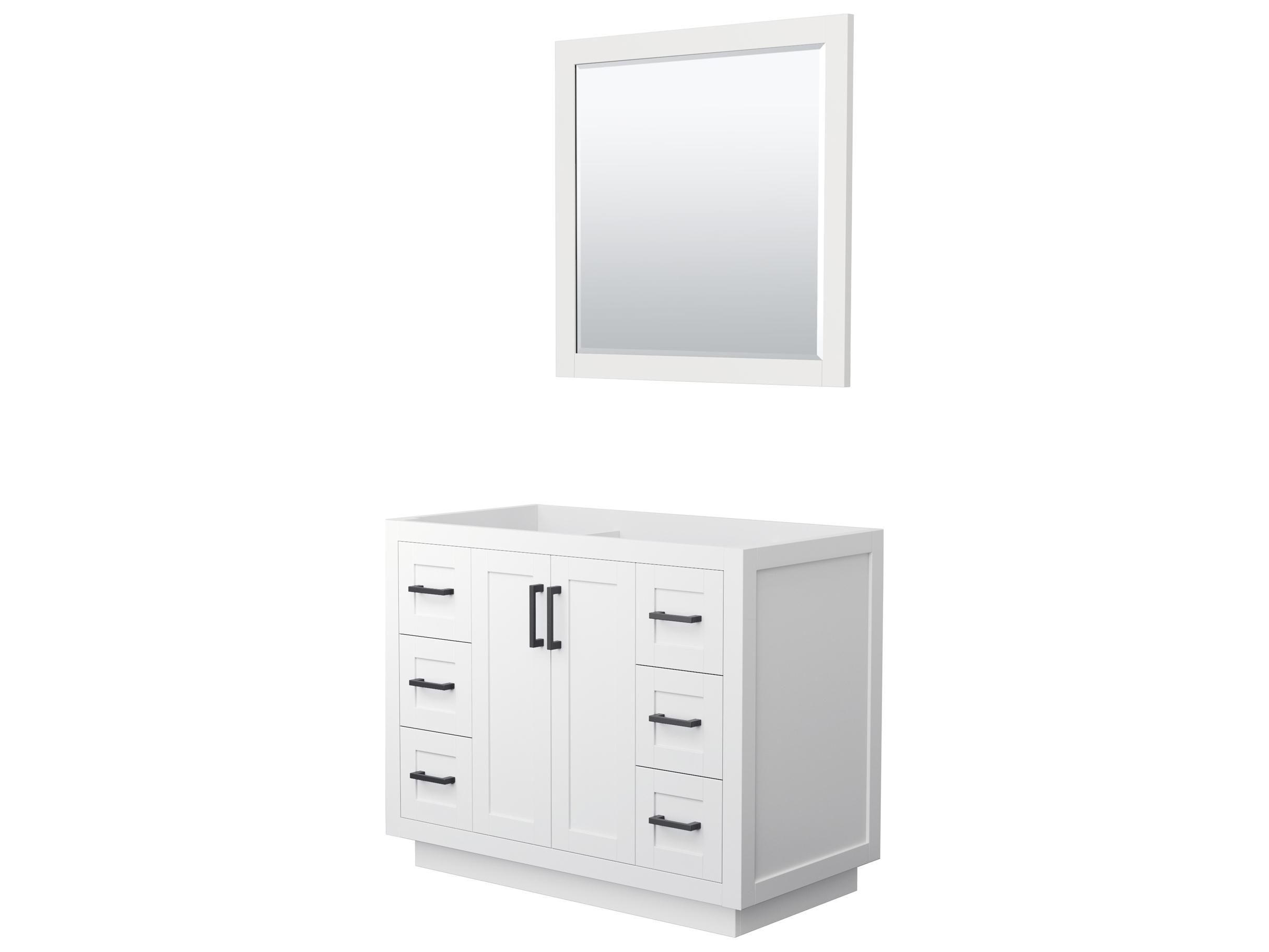 Wyndham Collection Miranda 41" White Vanity with 34" Mirror