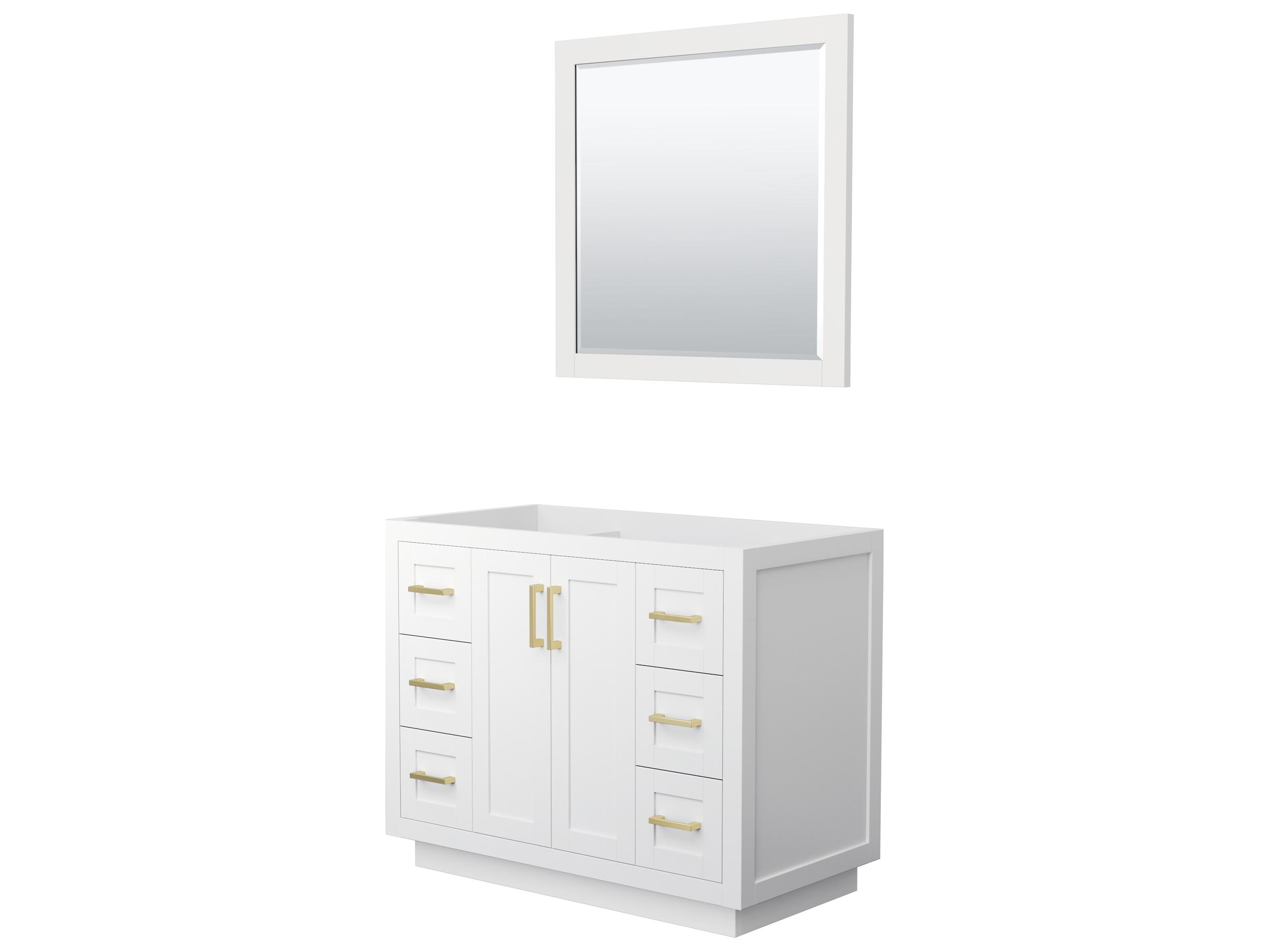 Wyndham Collection Miranda 41" White Vanity with 34" Mirror