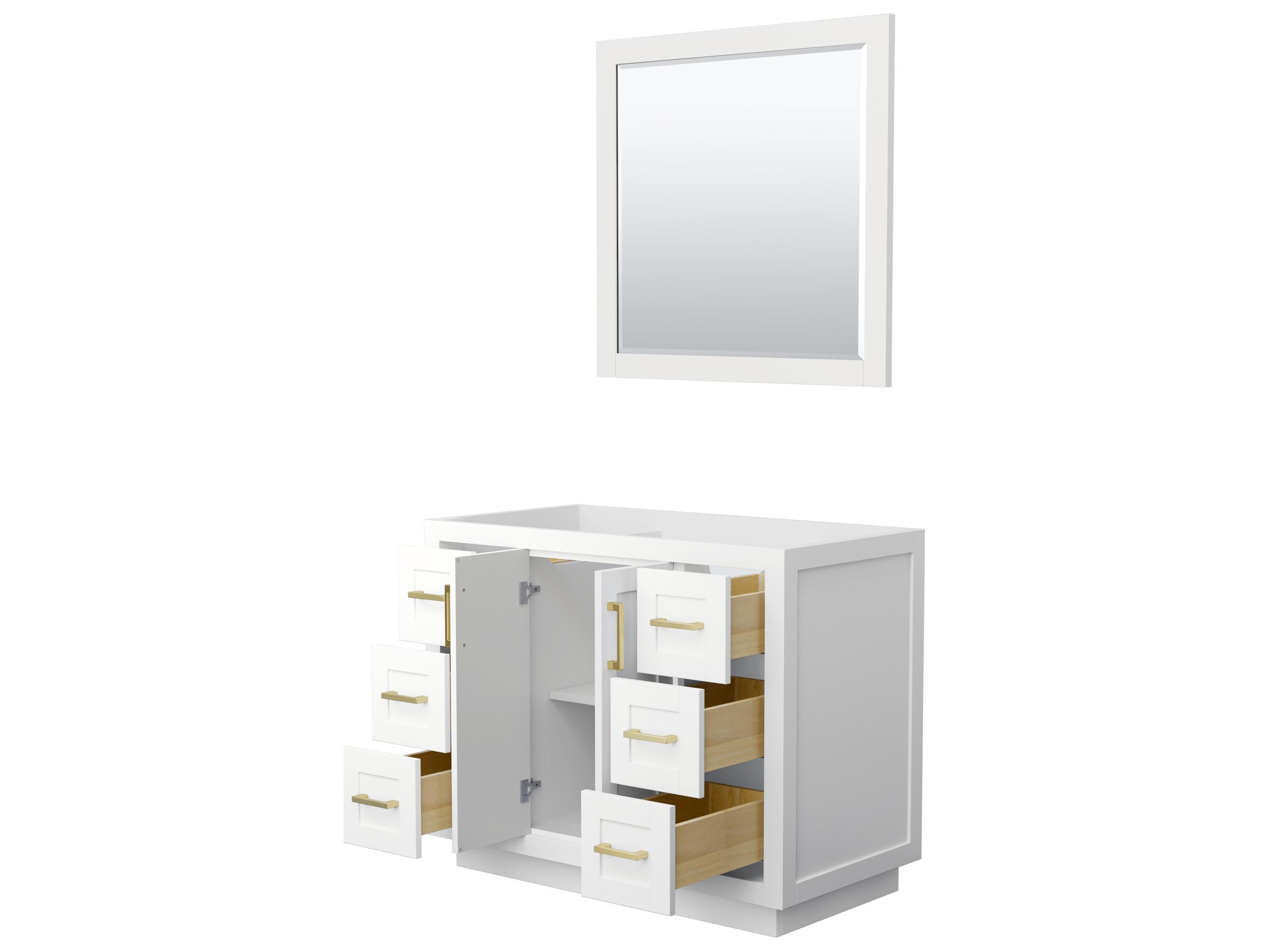 Wyndham Collection Miranda 41" White Vanity with 34" Mirror