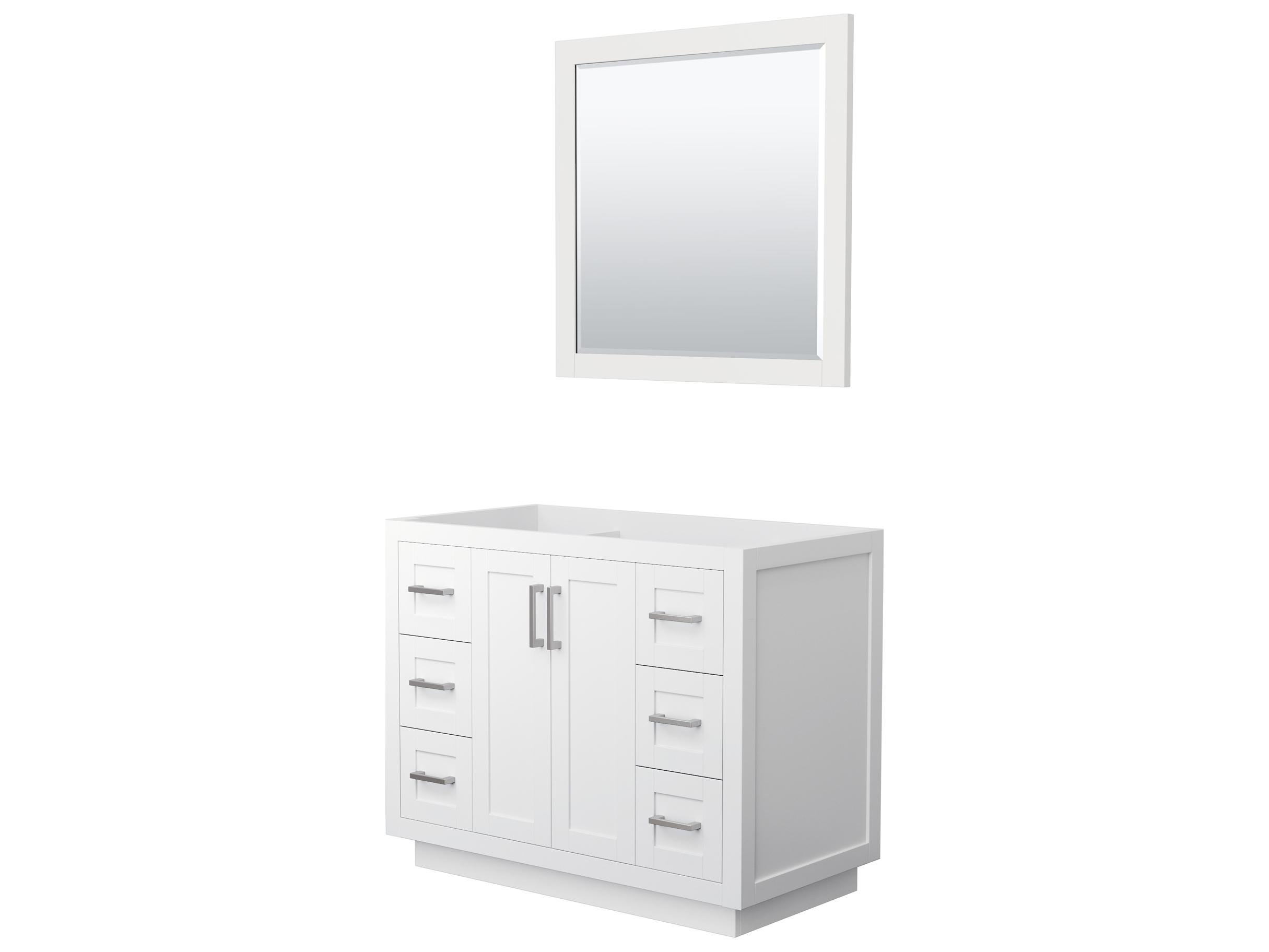 Wyndham Collection Miranda 41" White Vanity with 34" Mirror