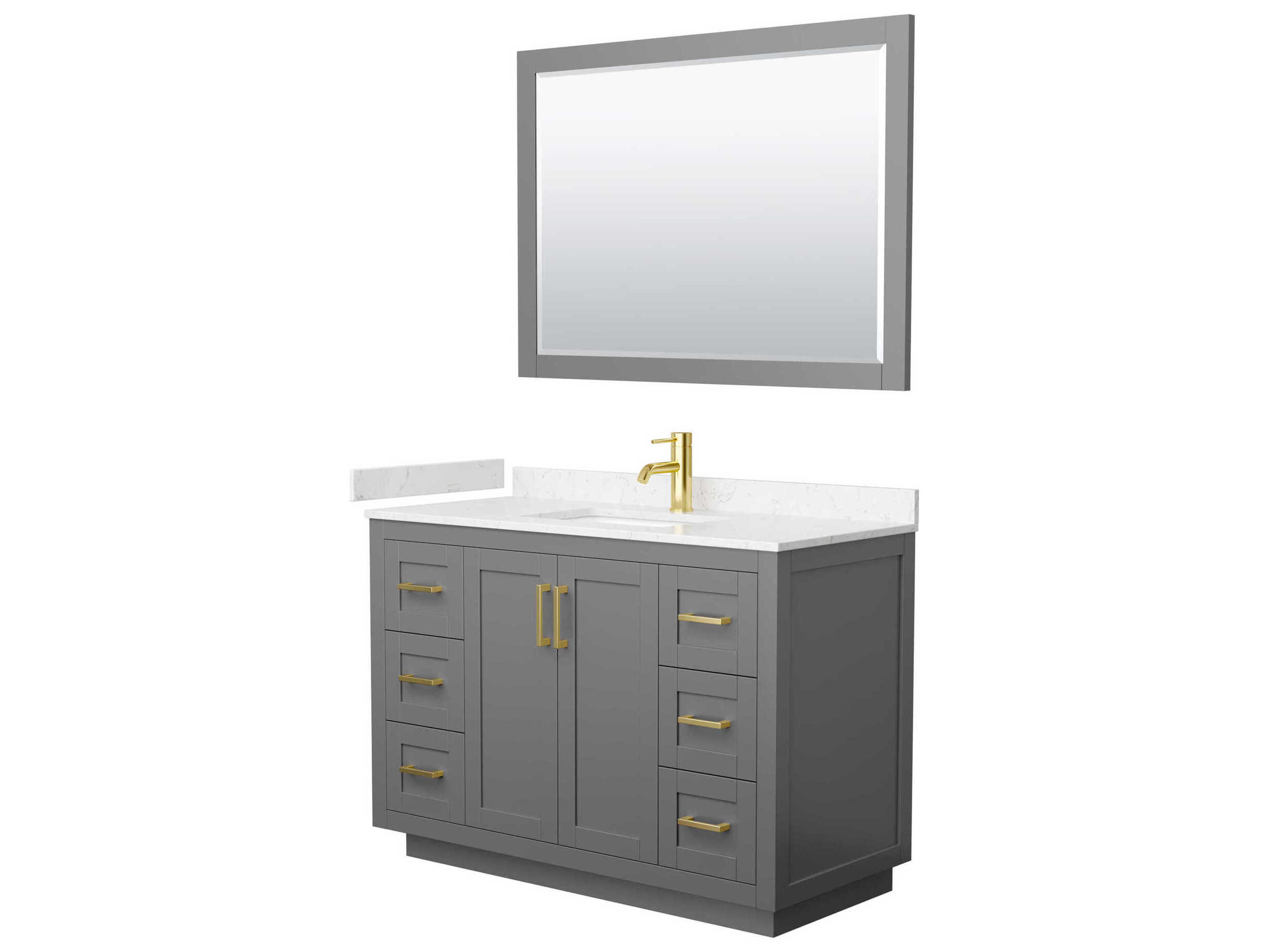 Wyndham Collection Miranda 48" Dark Gray Vanity with 46" Mirror