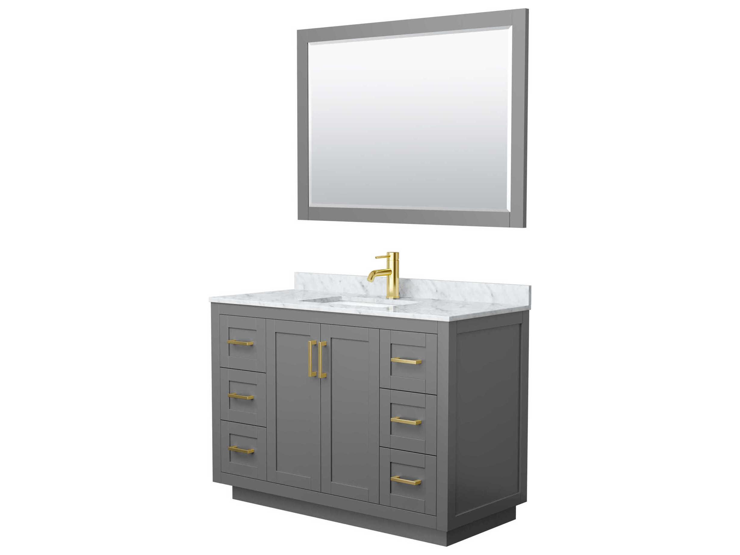 Wyndham Collection Miranda 48" Dark Gray Vanity with 46" Mirror