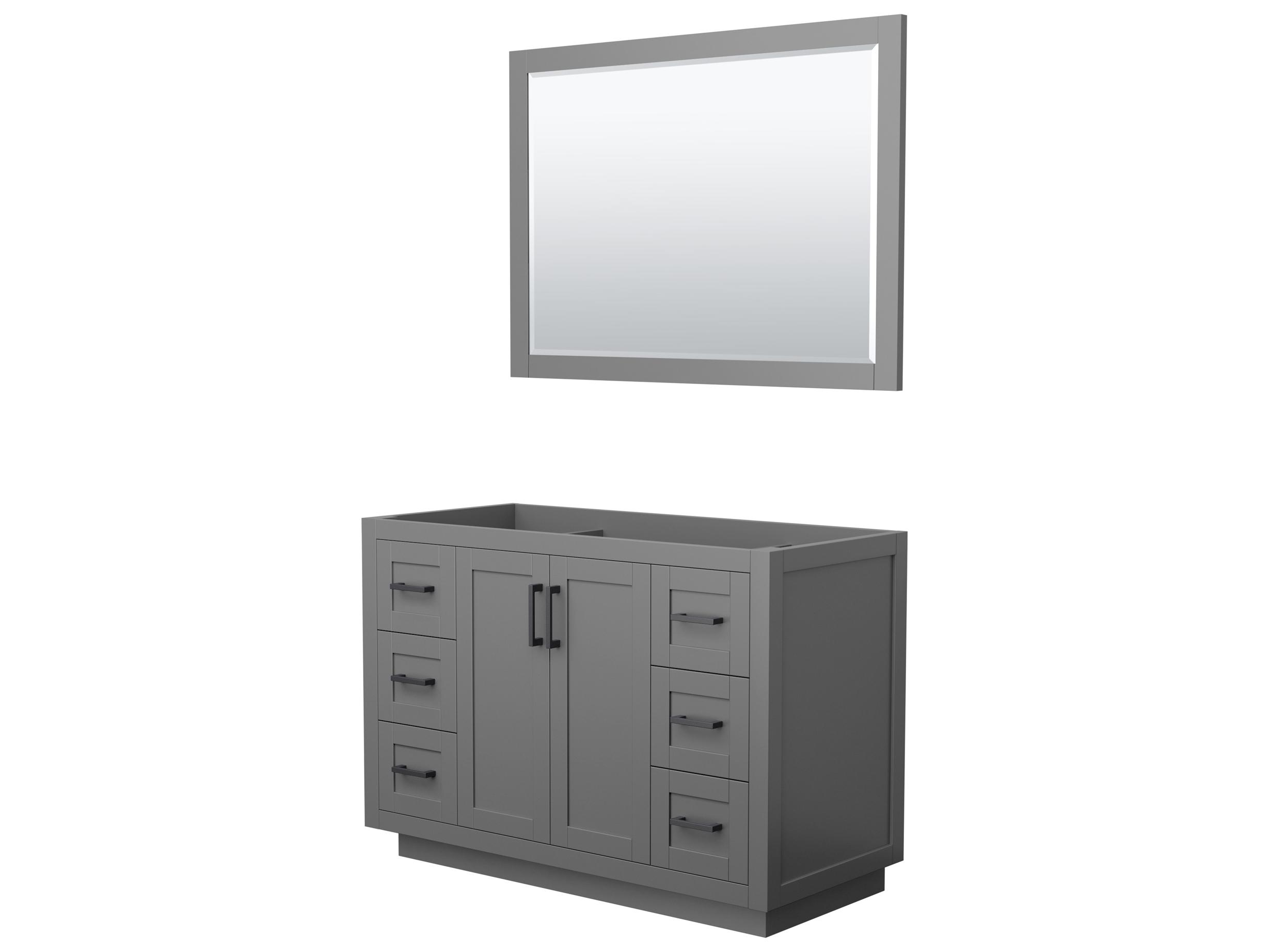 Wyndham Collection Miranda 47" Dark Gray Vanity with 46" Mirror