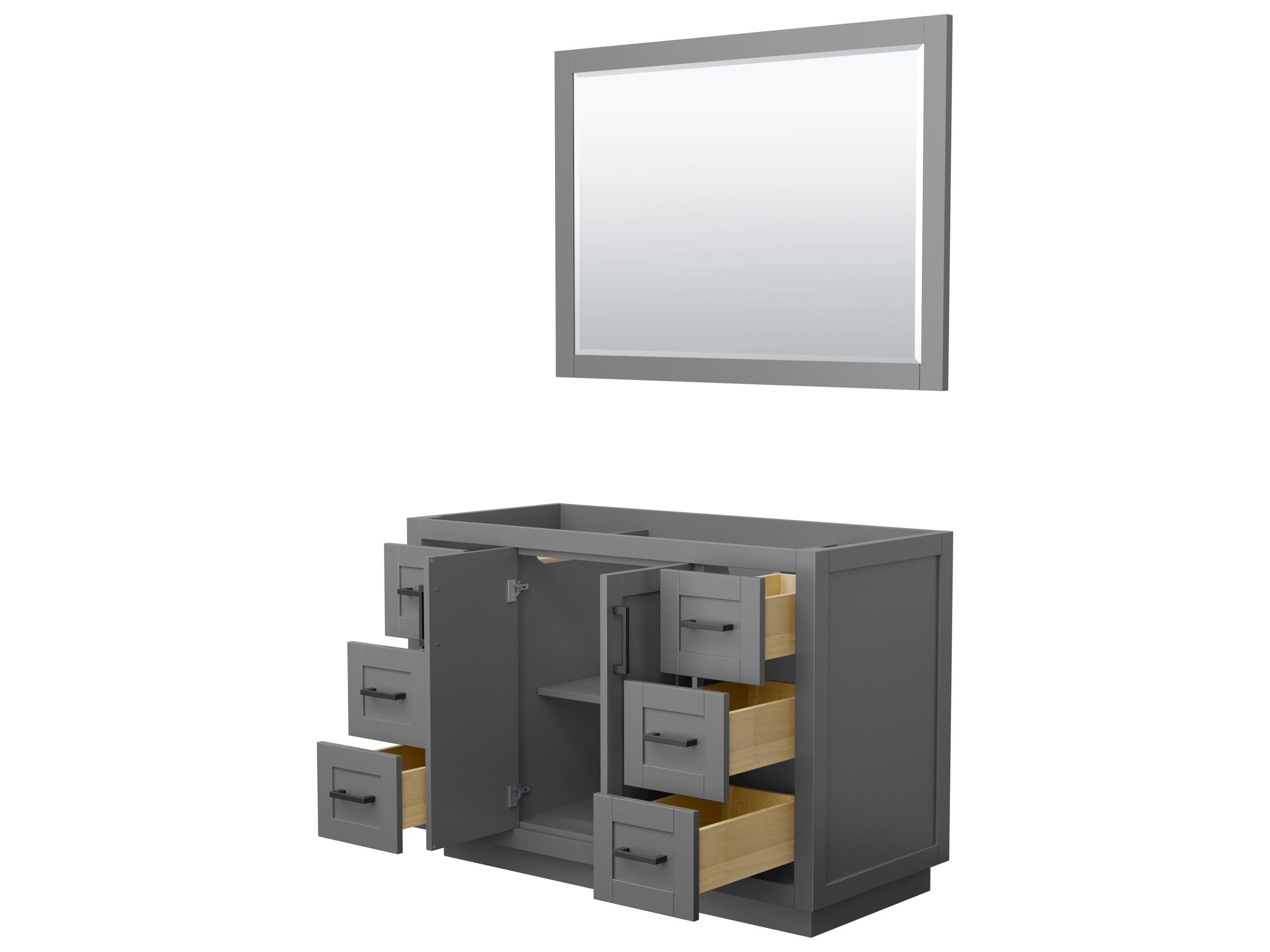 Wyndham Collection Miranda 47" Dark Gray Vanity with 46" Mirror