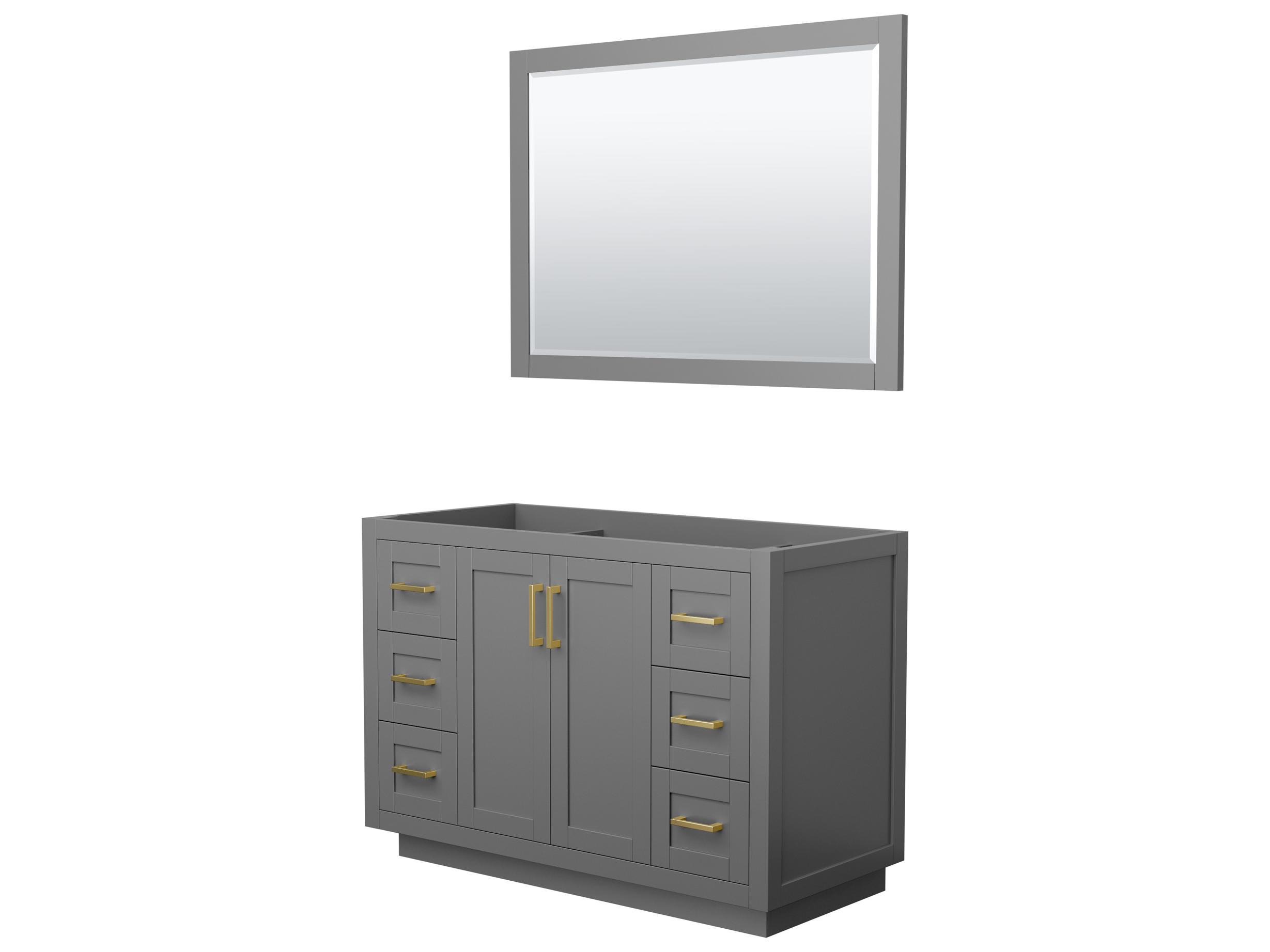 Wyndham Collection Miranda 47" Dark Gray Vanity with 46" Mirror