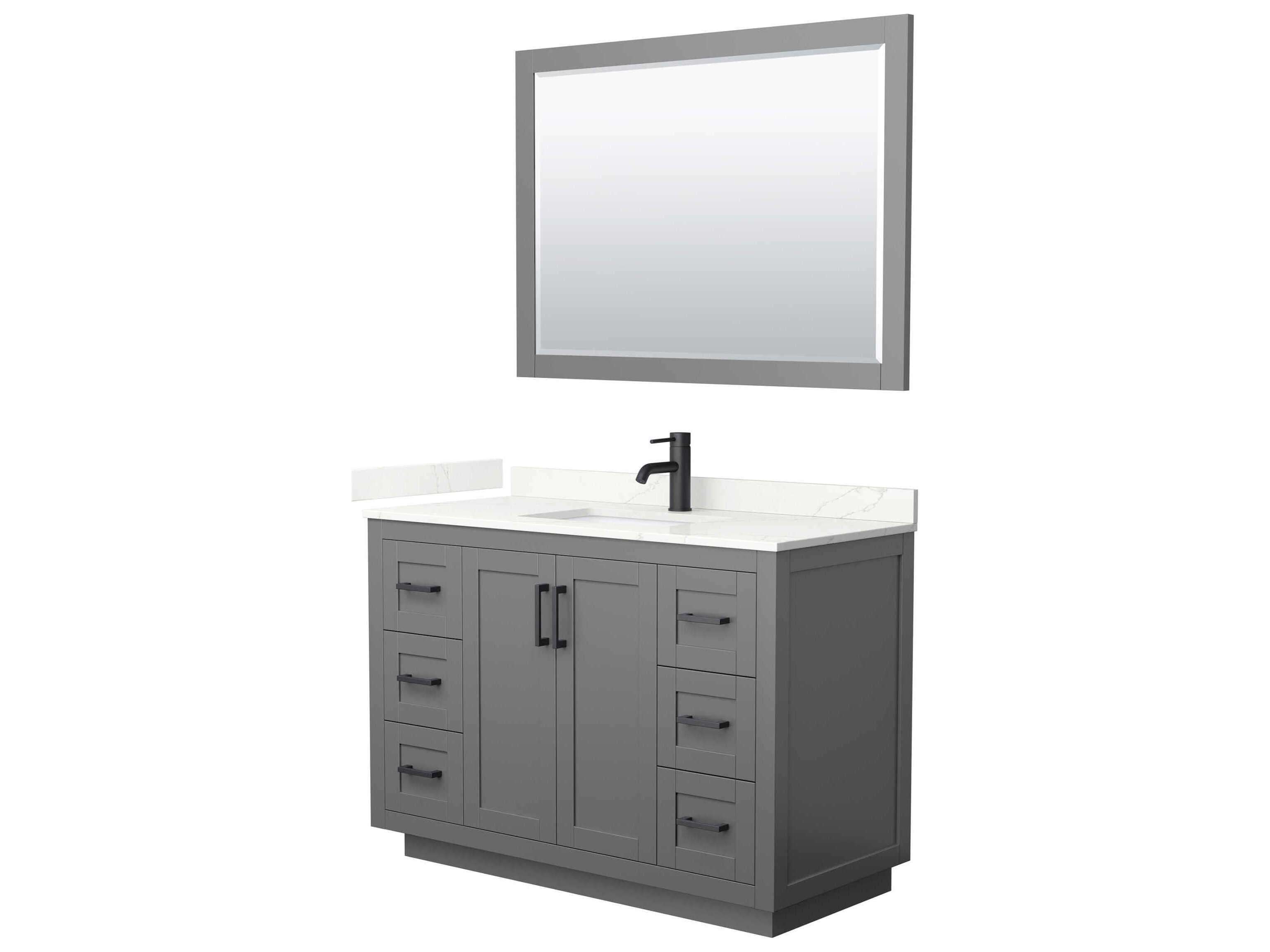 Wyndham Collection Miranda 48" Dark Gray Vanity with 46" Mirror