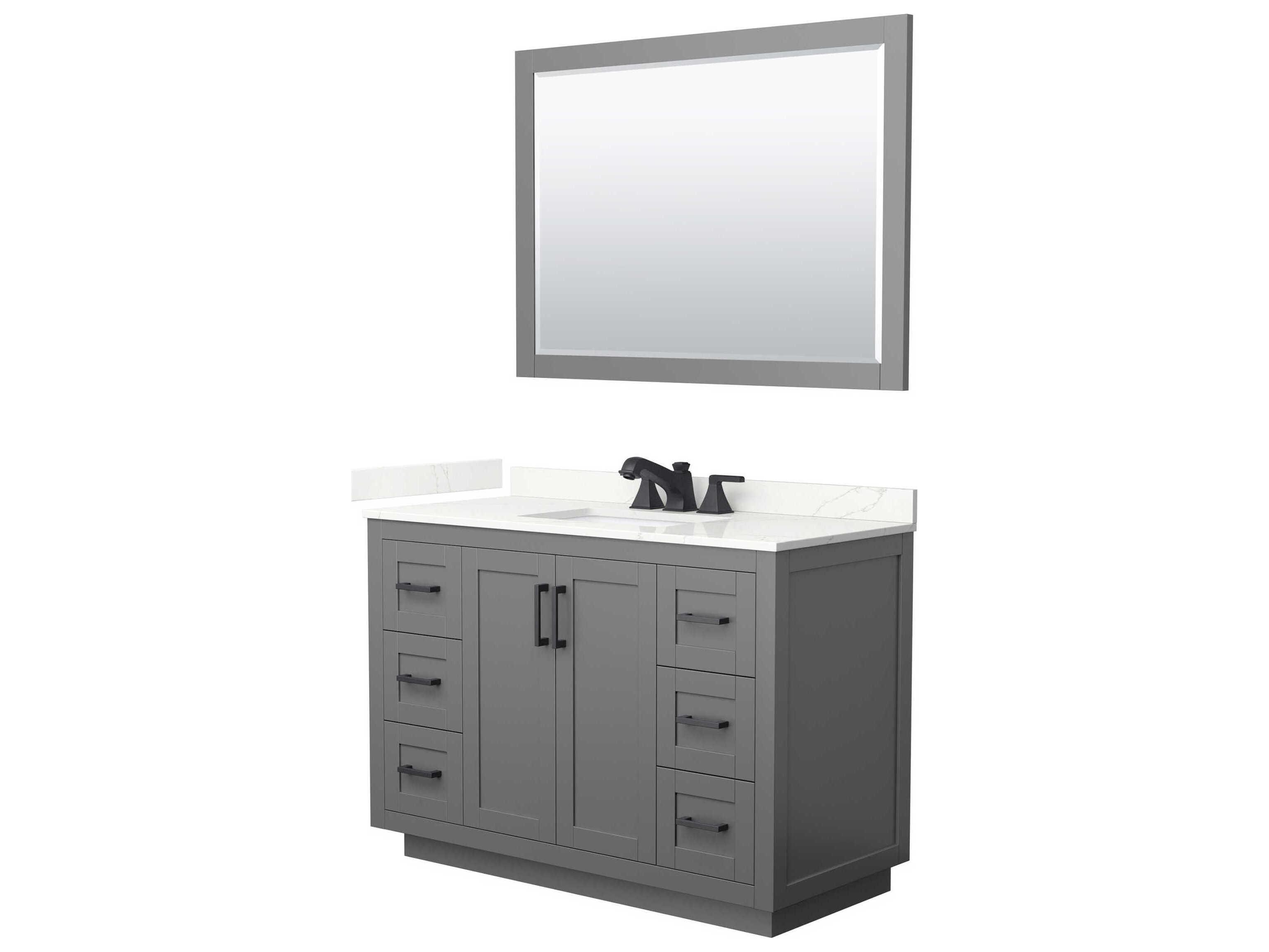 Wyndham Collection Miranda 48" Dark Gray Vanity with 46" Mirror