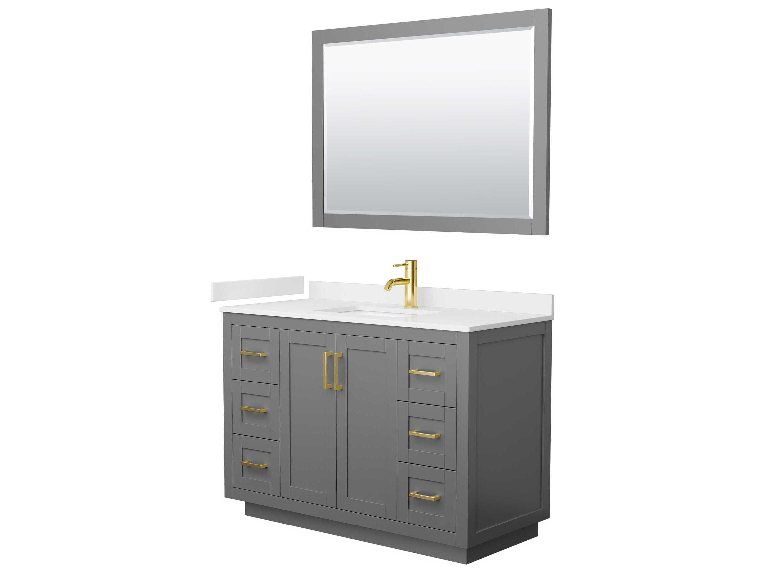 Wyndham Collection Miranda 48" Dark Gray Vanity with 46" Mirror