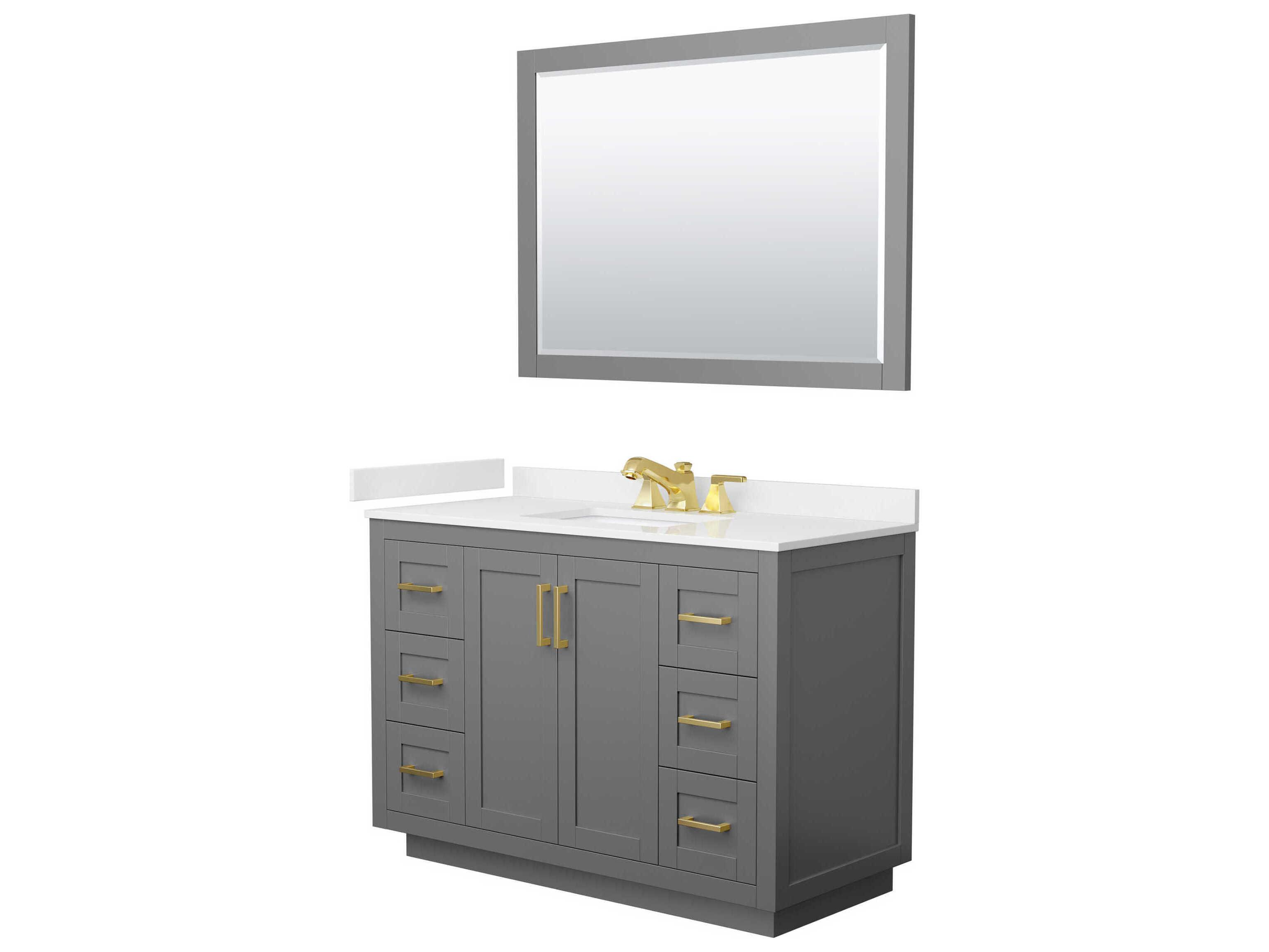 Wyndham Collection Miranda 48" Dark Gray Vanity with 46" Mirror