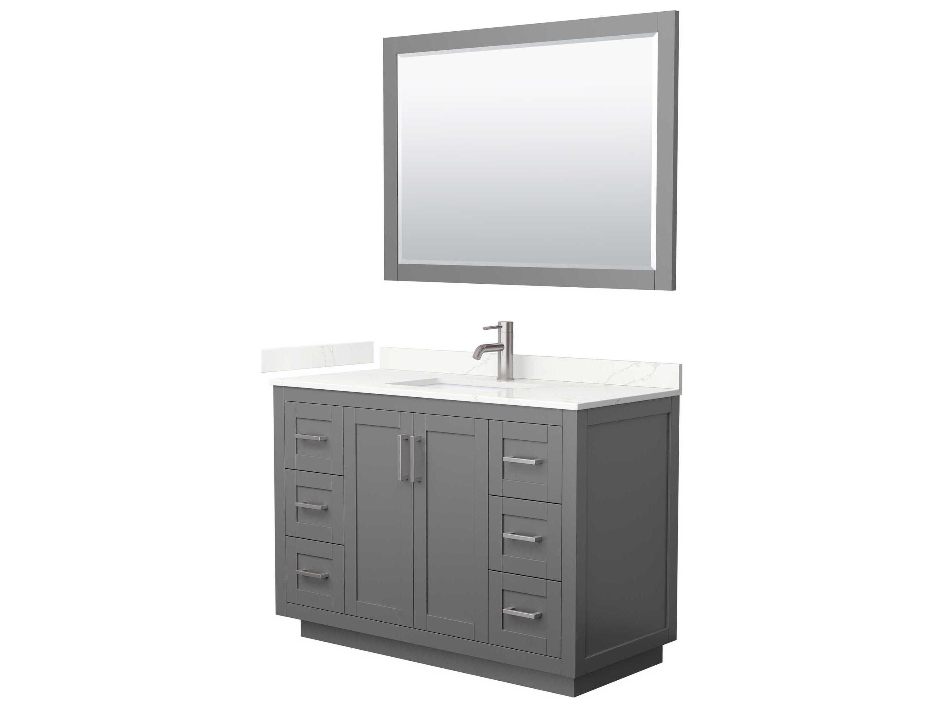 Wyndham Collection Miranda 48" Dark Gray Vanity with 46" Mirror