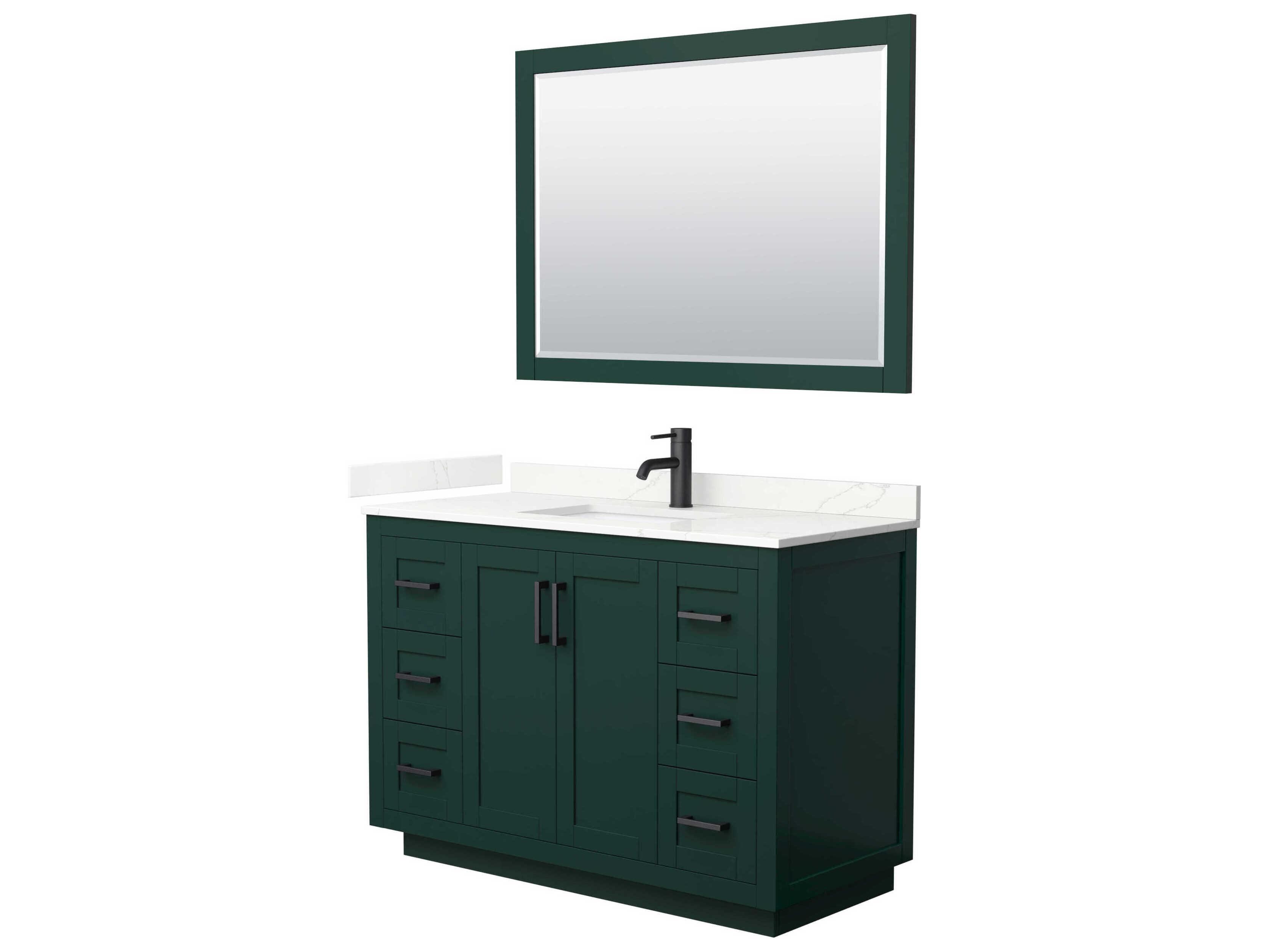 Wyndham Collection Miranda 48" Green Vanity with 46" Mirror