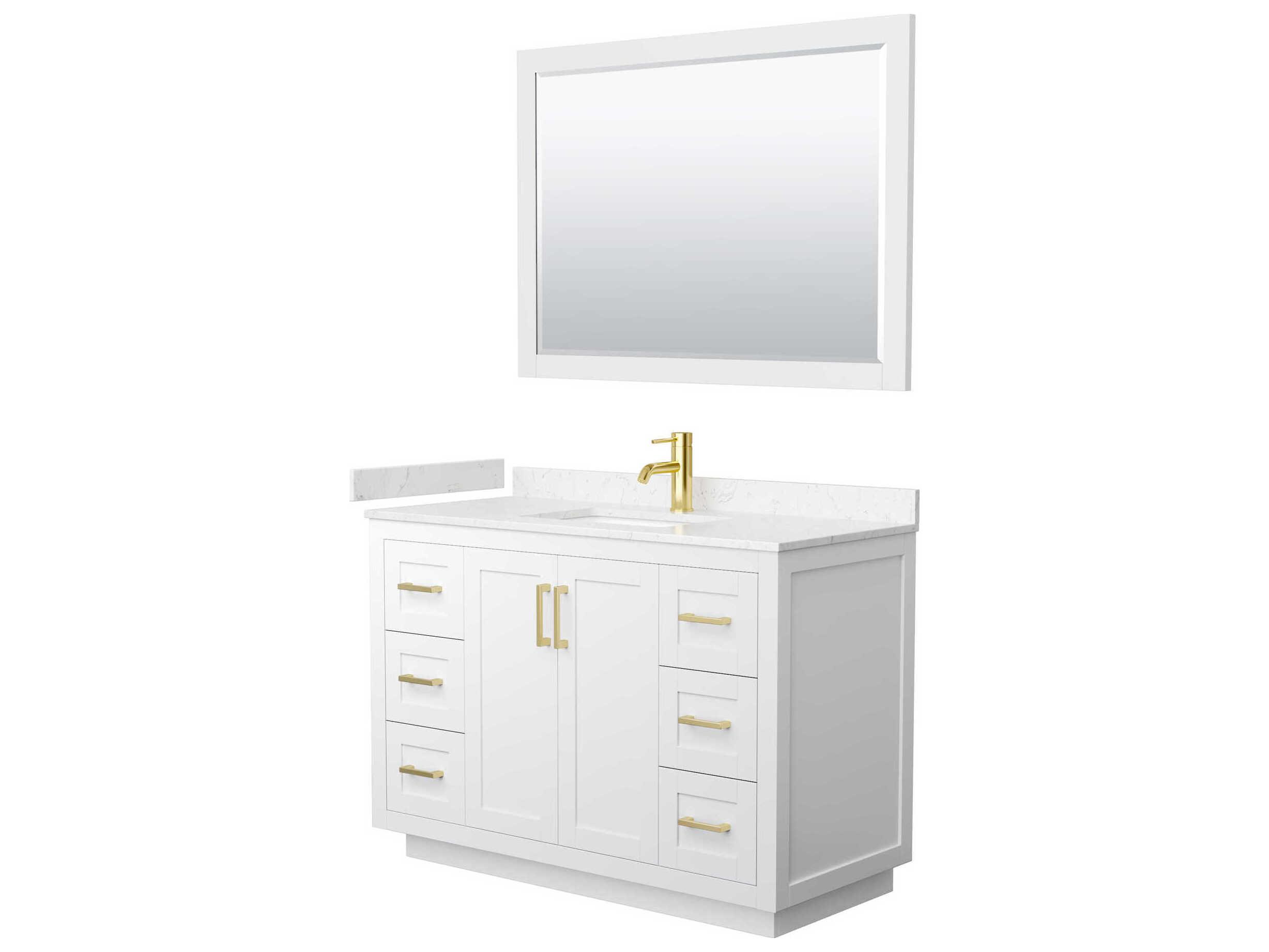 Wyndham Collection Miranda 48" White Vanity with 46" Mirror