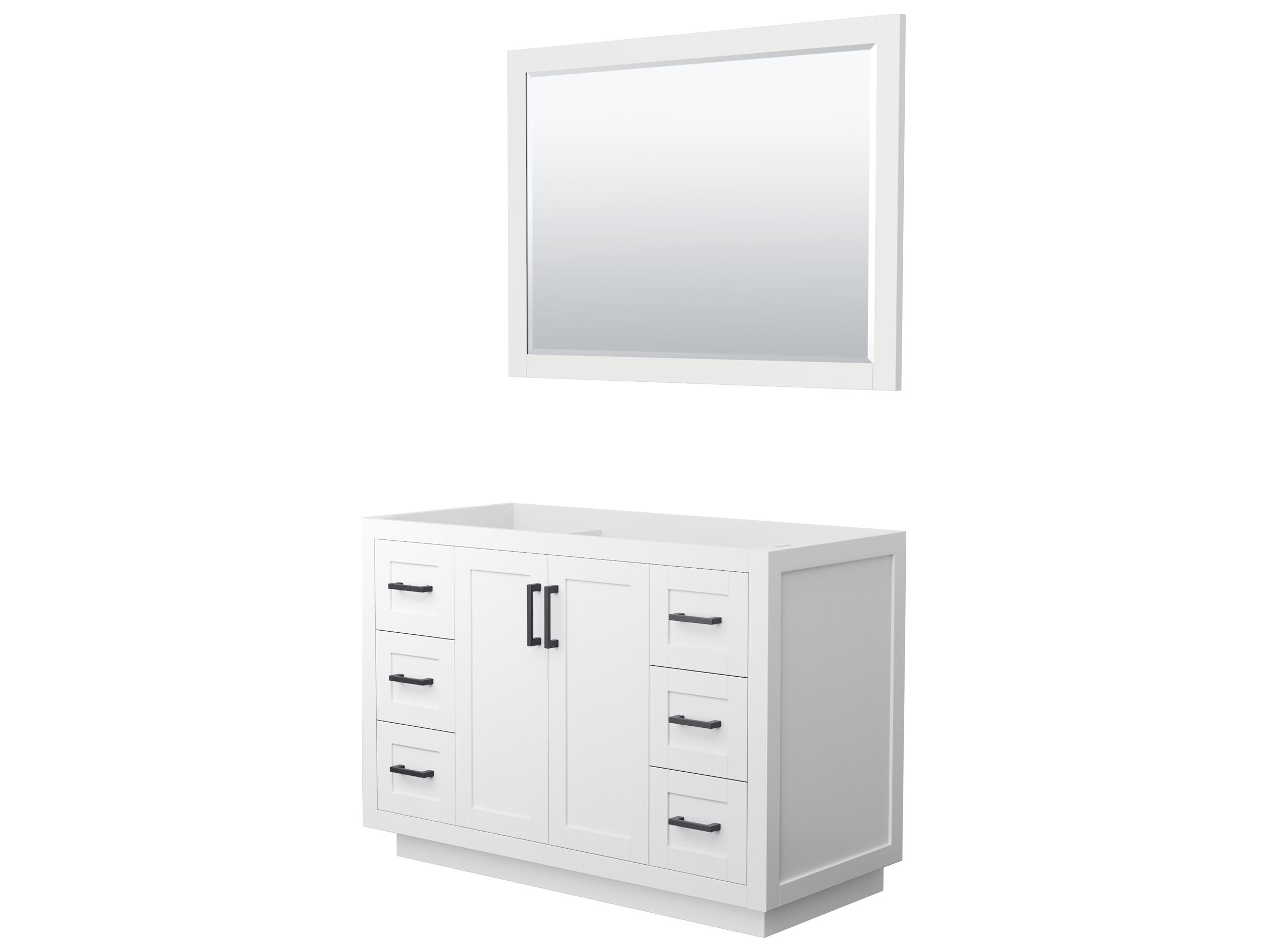 Wyndham Collection Miranda 47" White Vanity with 46" Mirror