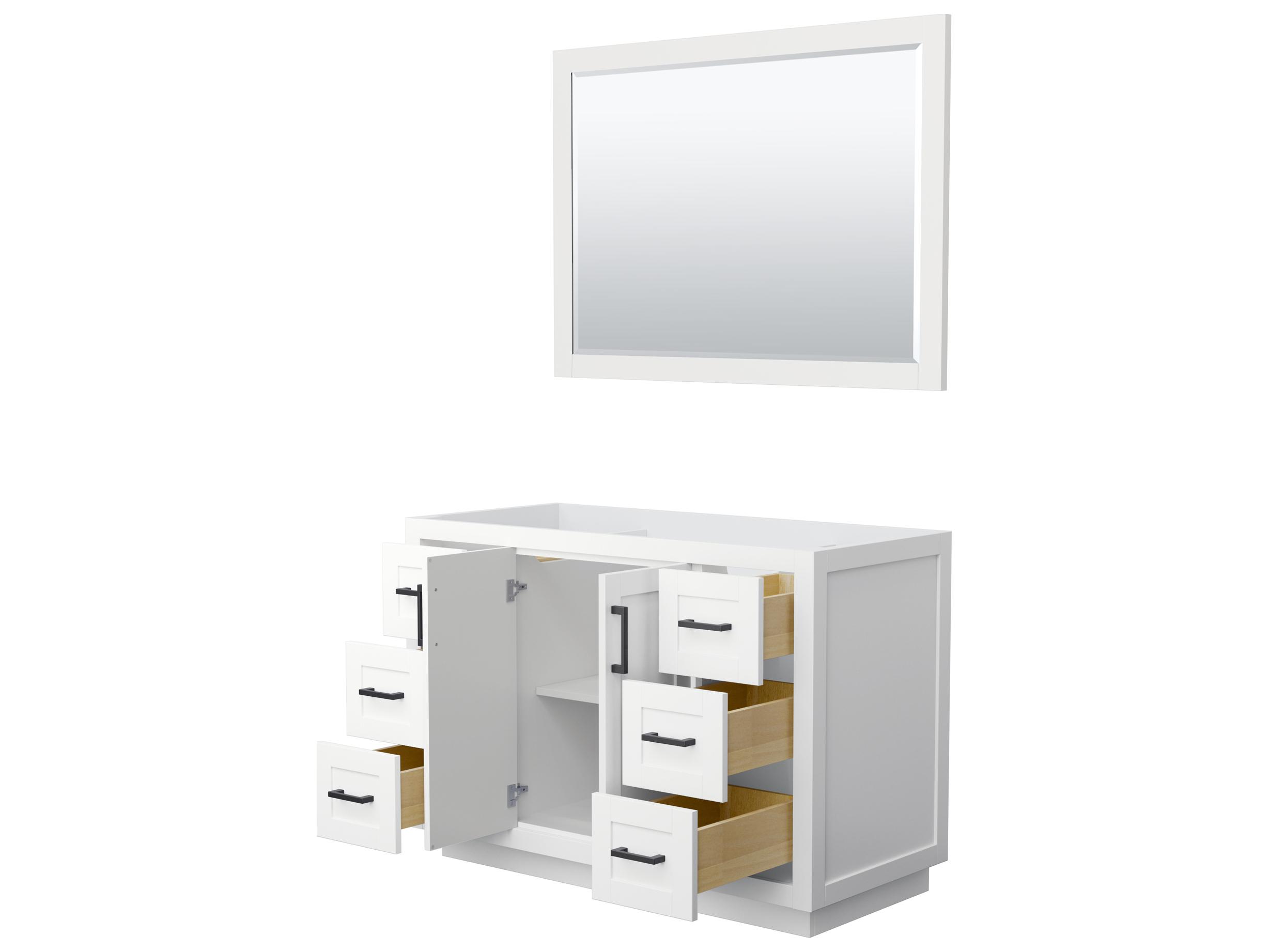 Wyndham Collection Miranda 47" White Vanity with 46" Mirror