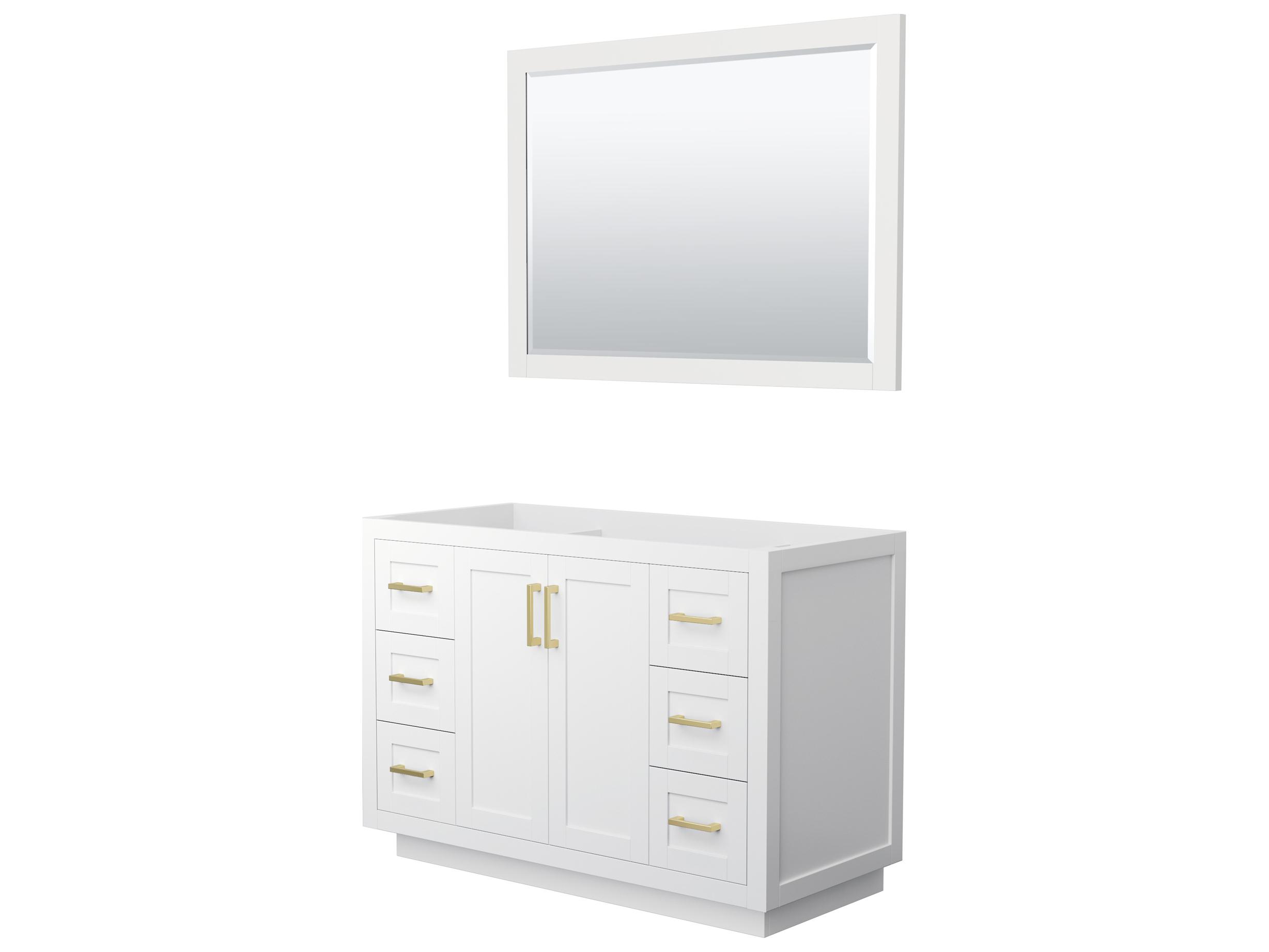 Wyndham Collection Miranda 47" White Vanity with 46" Mirror