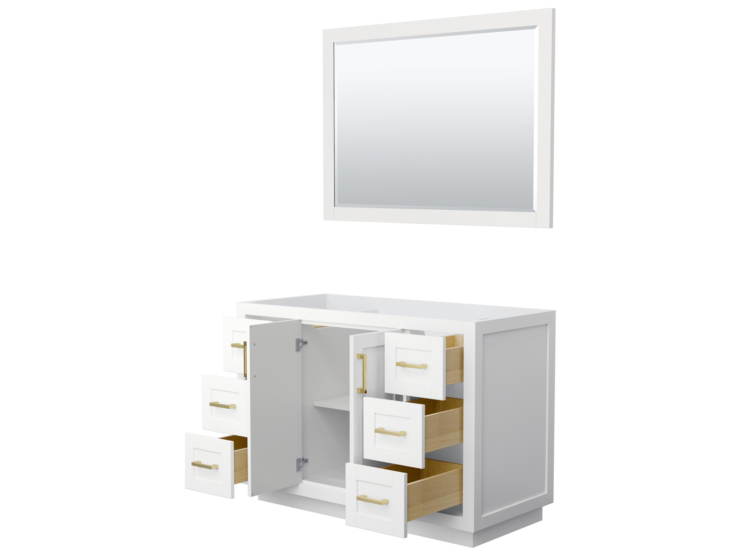 Wyndham Collection Miranda 47" White Vanity with 46" Mirror
