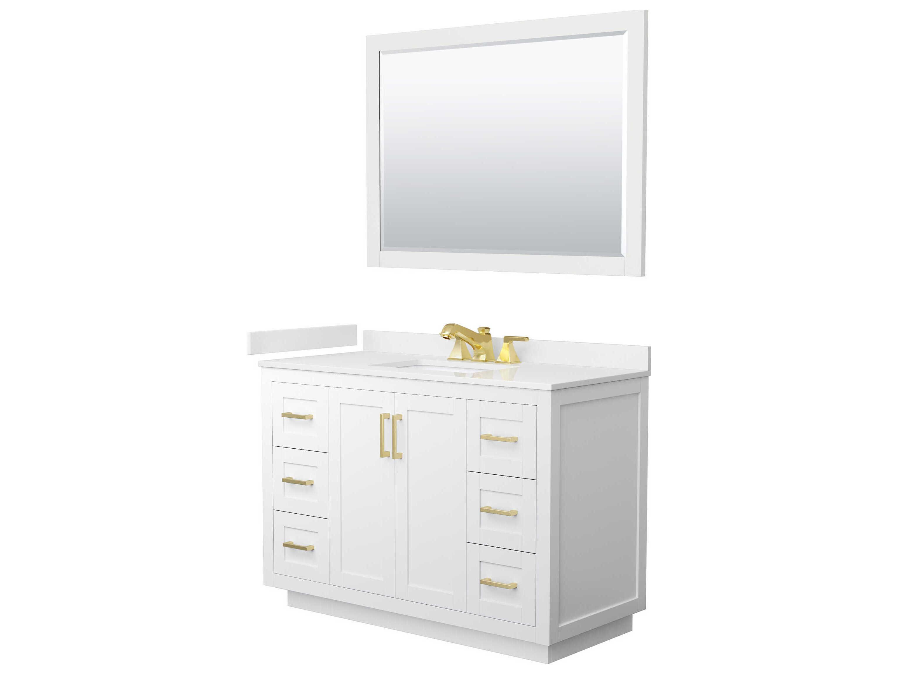 Wyndham Collection Miranda 48" White Vanity with 46" Mirror