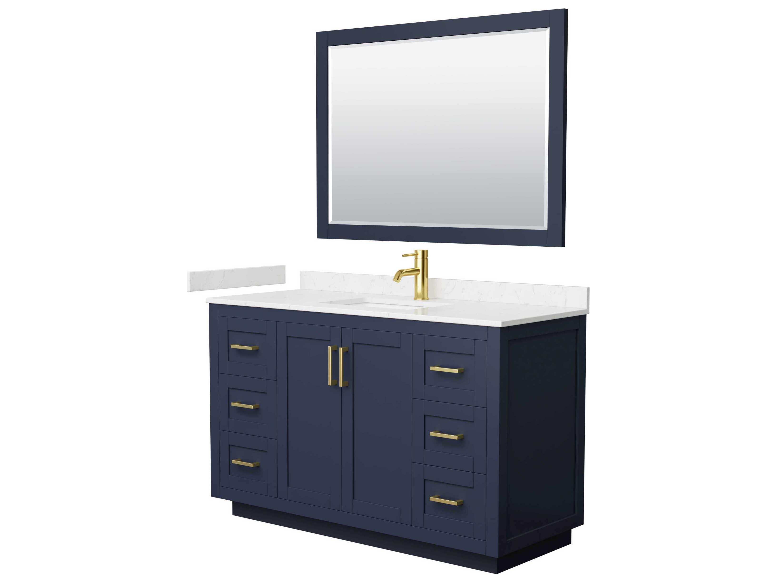 Wyndham Collection Miranda 54" Dark Blue Vanity with 46" Mirror
