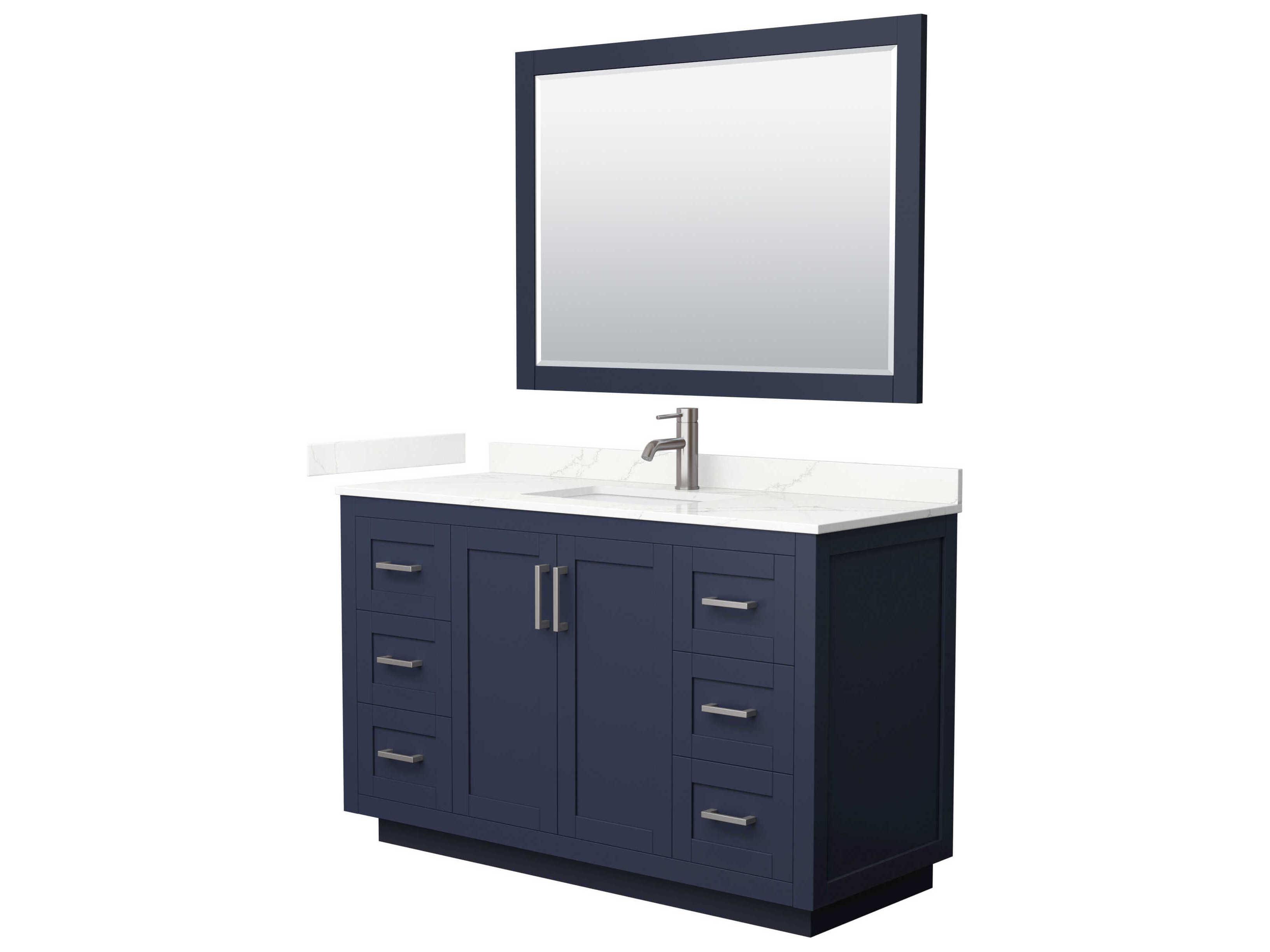 Wyndham Collection Miranda 54" Dark Blue Vanity with 46" Mirror