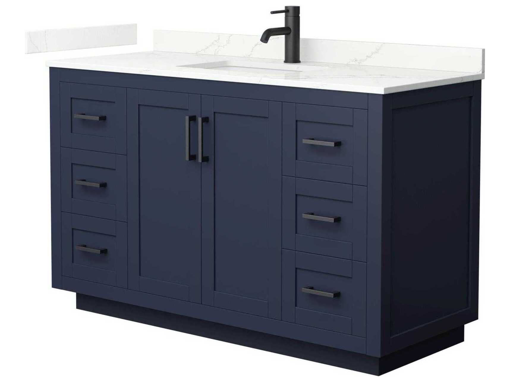 Wyndham Collection Miranda 54" Dark Blue Vanity