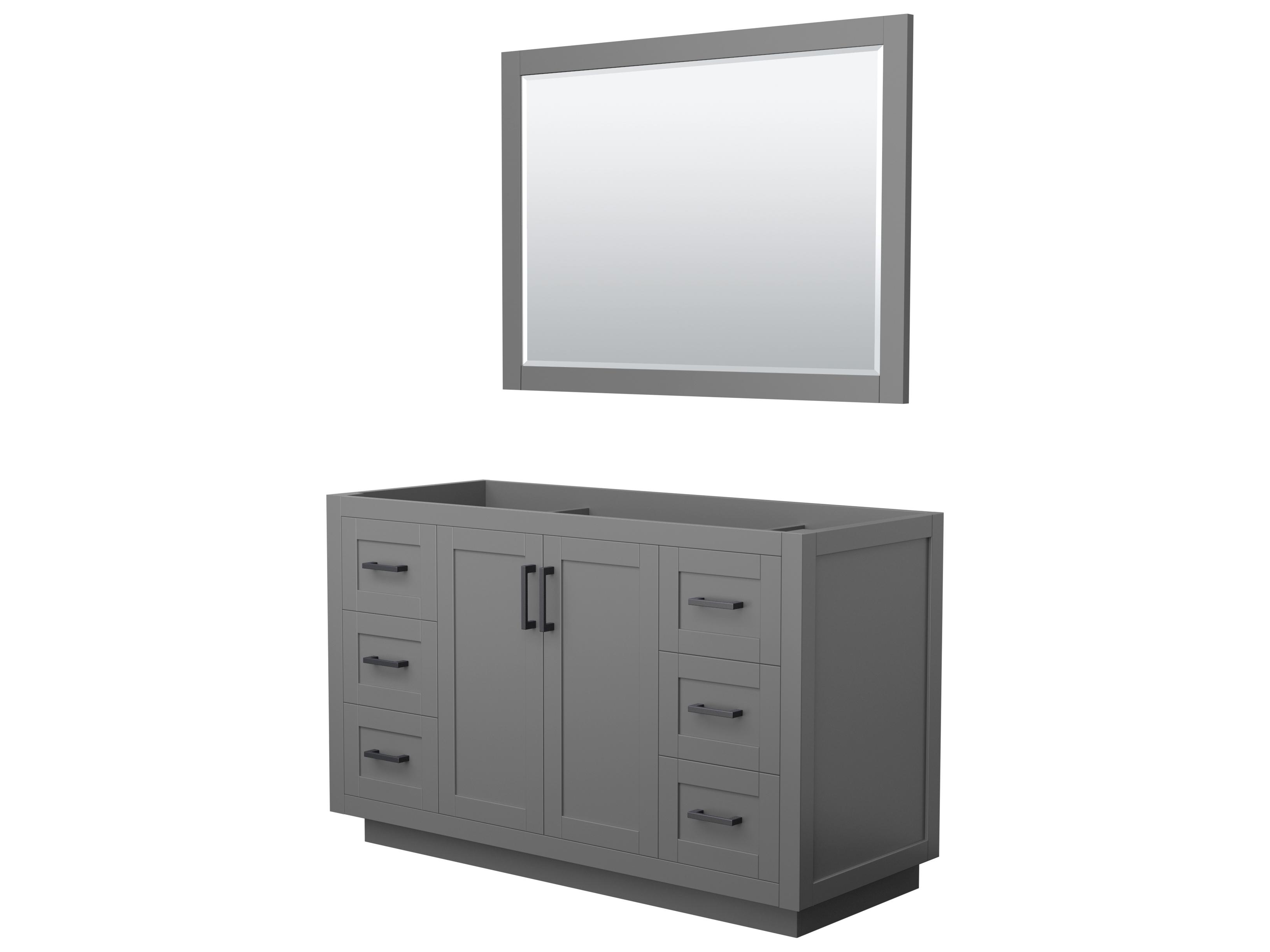 Wyndham Collection Miranda 53" Dark Gray Vanity with 46" Mirror