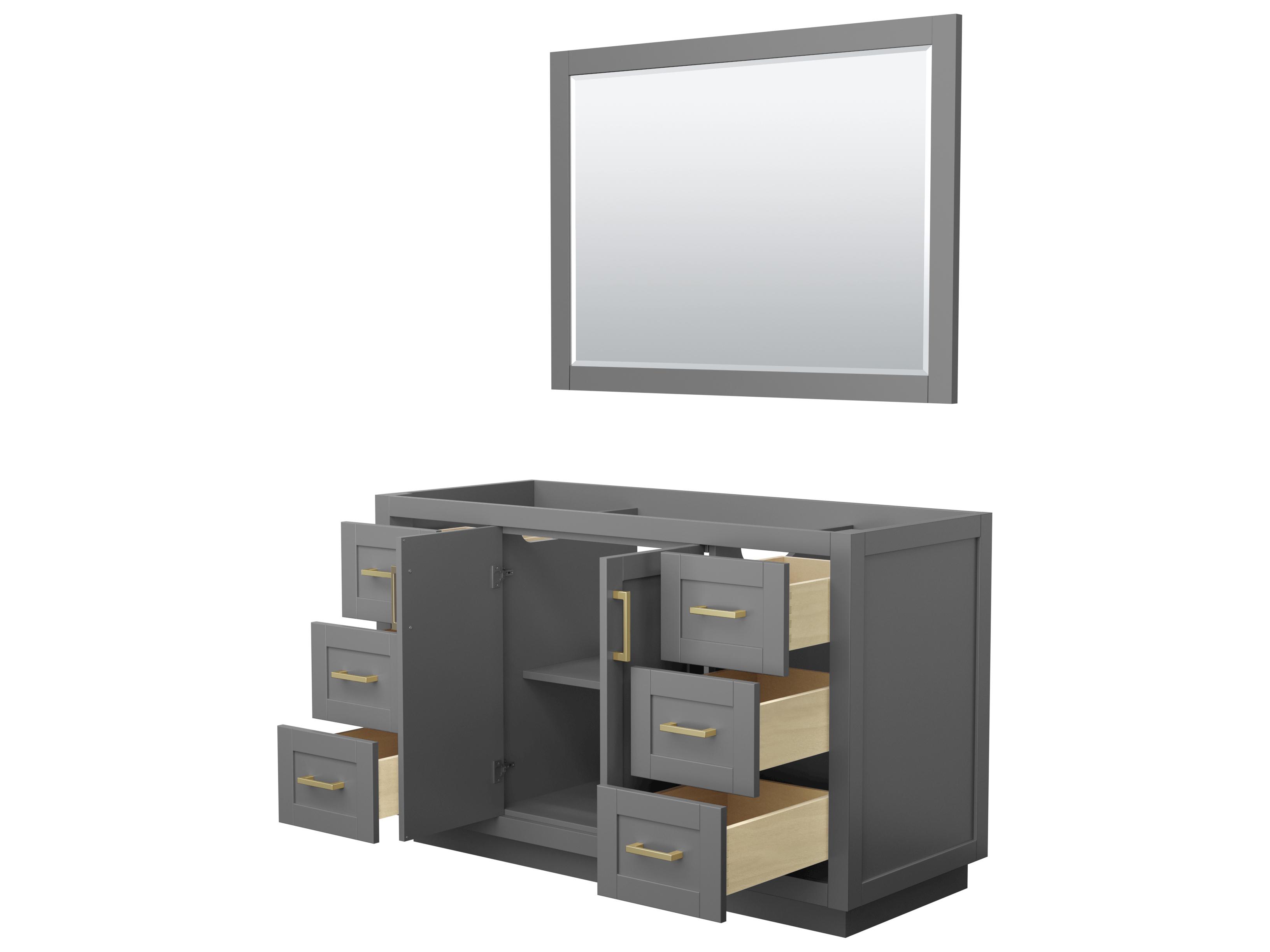 Wyndham Collection Miranda 53" Dark Gray Vanity with 46" Mirror