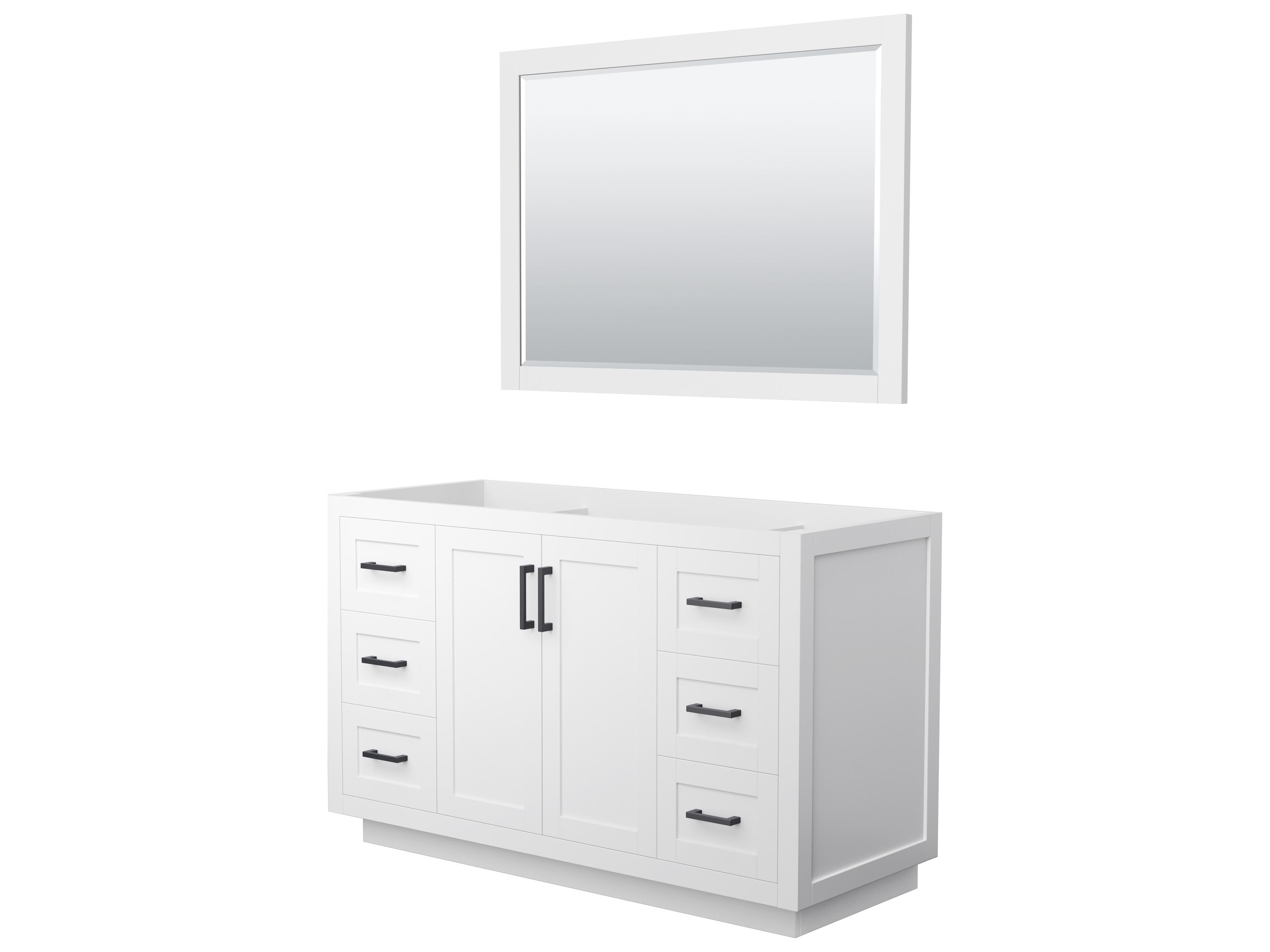 Wyndham Collection Miranda 53" White Vanity with 46" Mirror