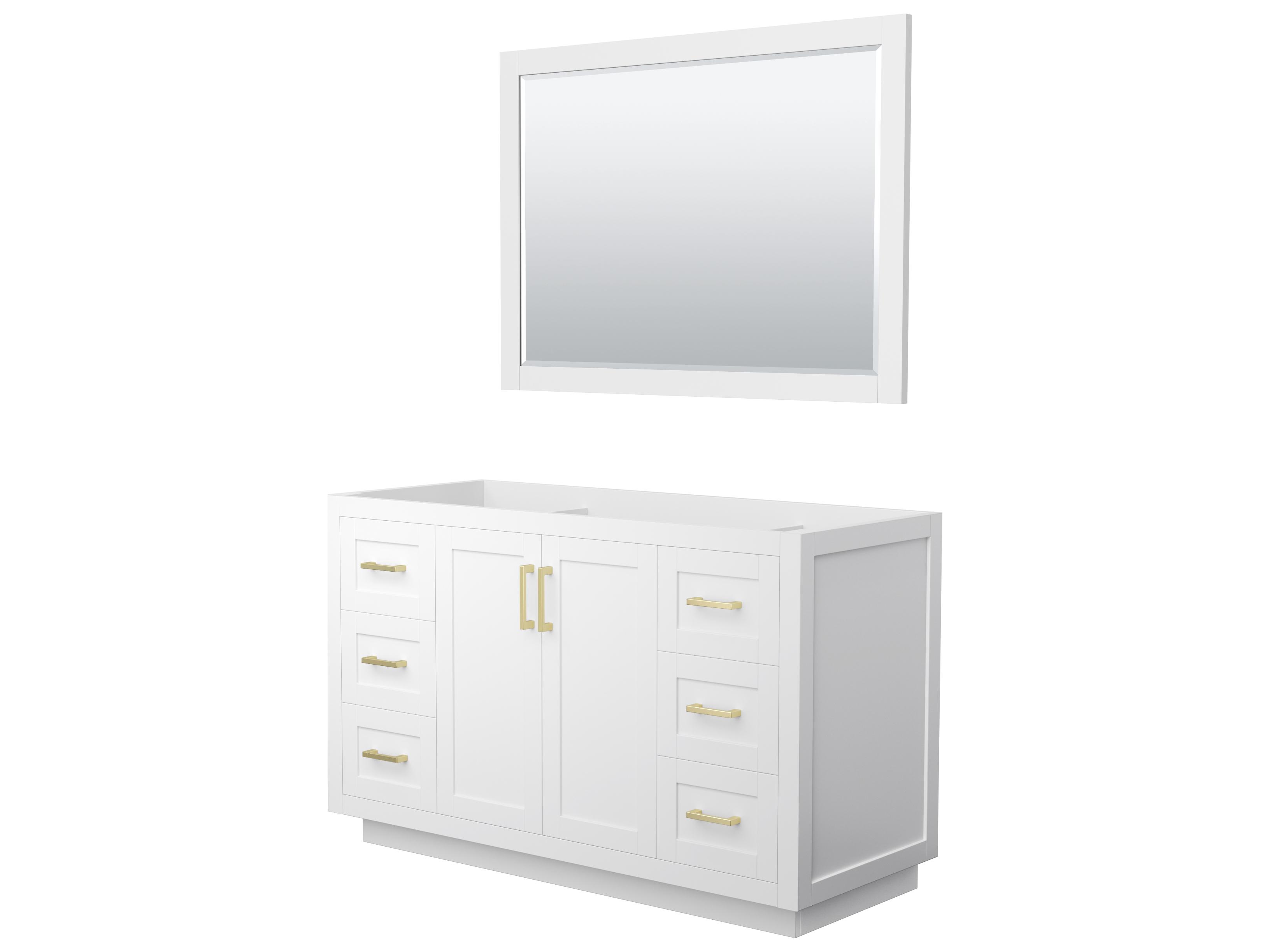 Wyndham Collection Miranda 53" White Vanity with 46" Mirror