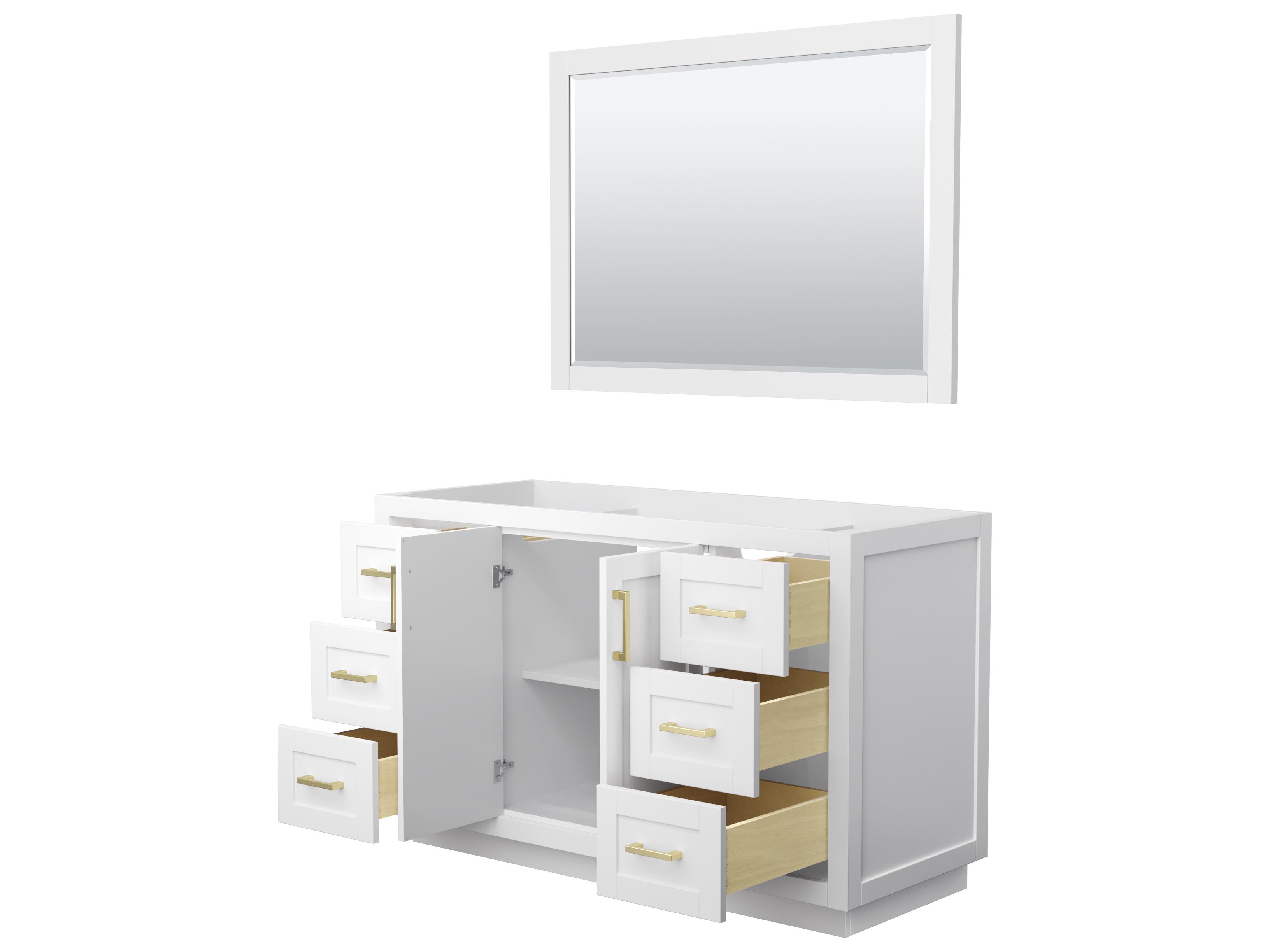Wyndham Collection Miranda 53" White Vanity with 46" Mirror