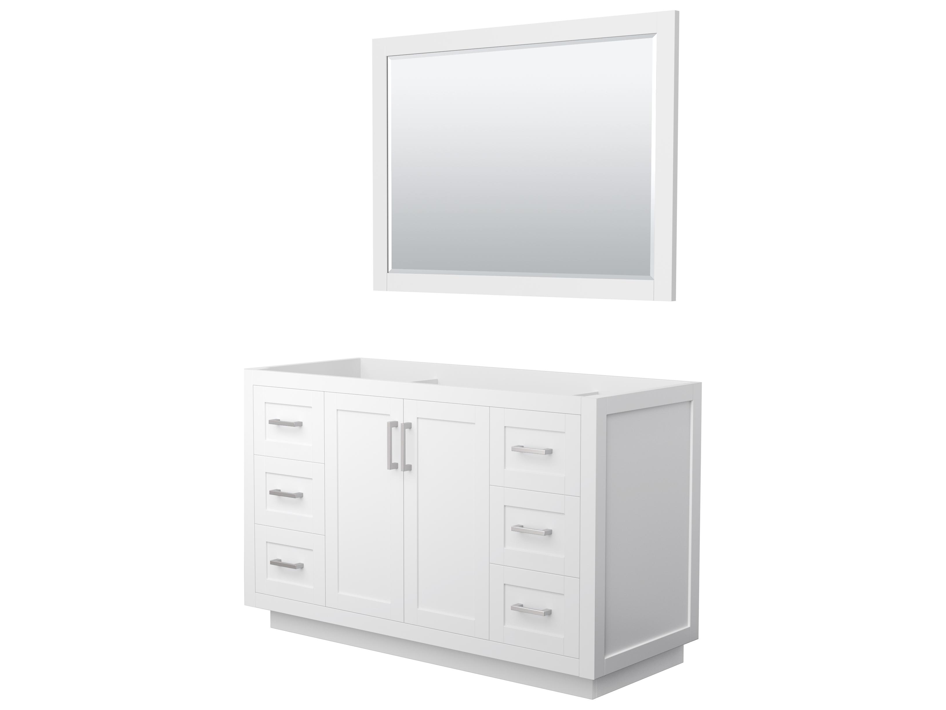 Wyndham Collection Miranda 53" White Vanity with 46" Mirror