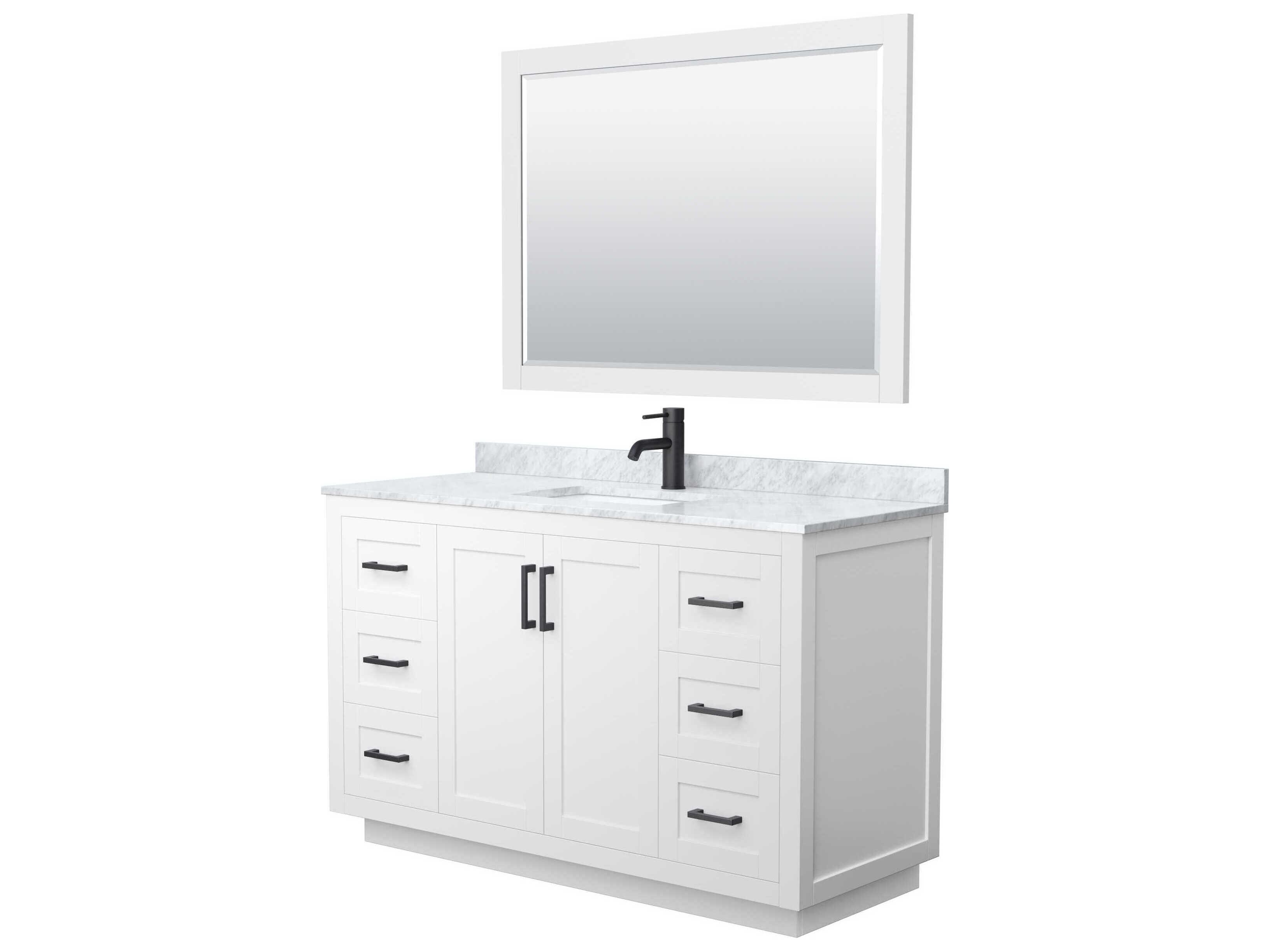 Wyndham Collection Miranda 54" White Vanity with 46" Mirror