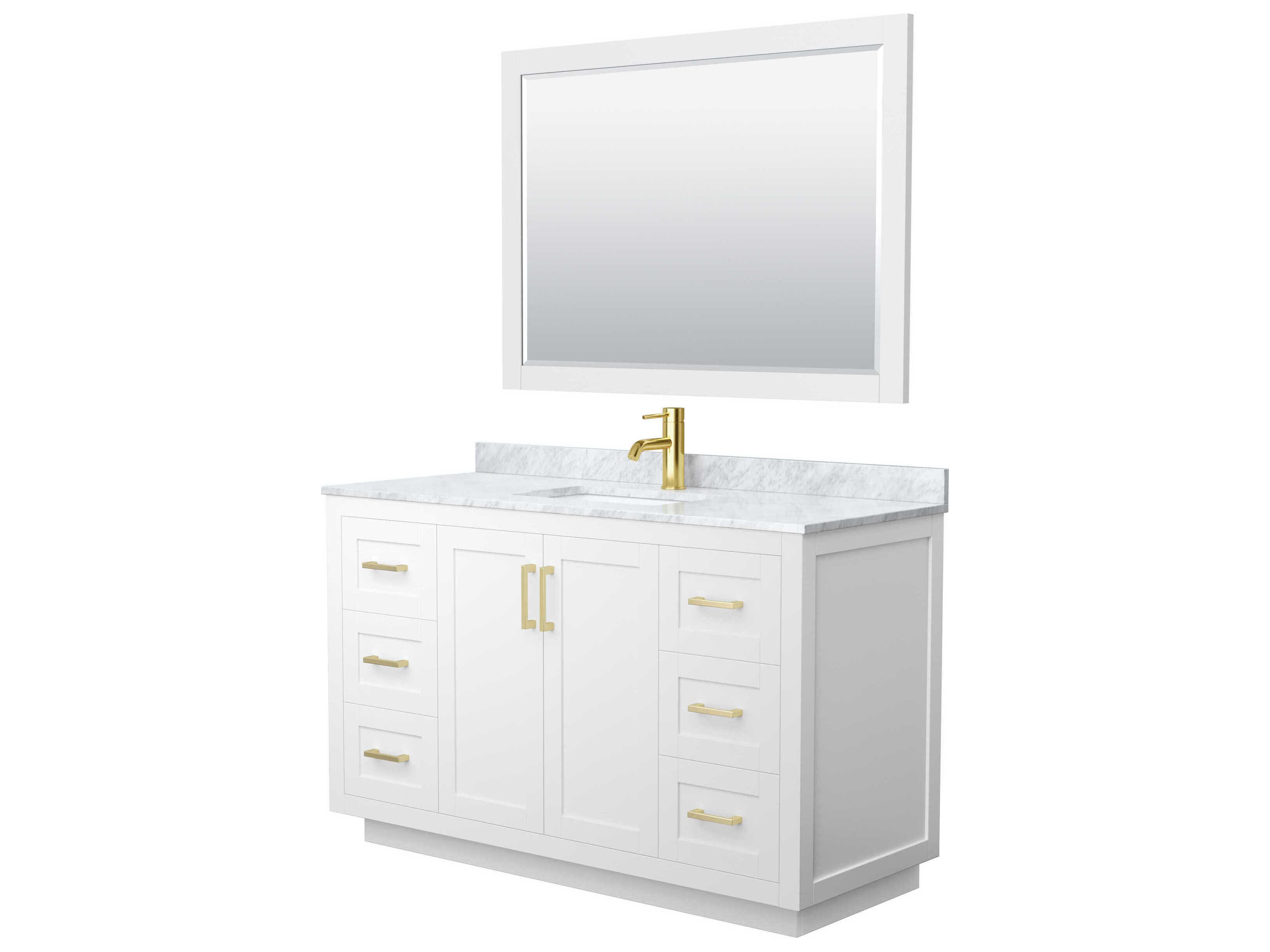 Wyndham Collection Miranda 54" White Vanity with 46" Mirror