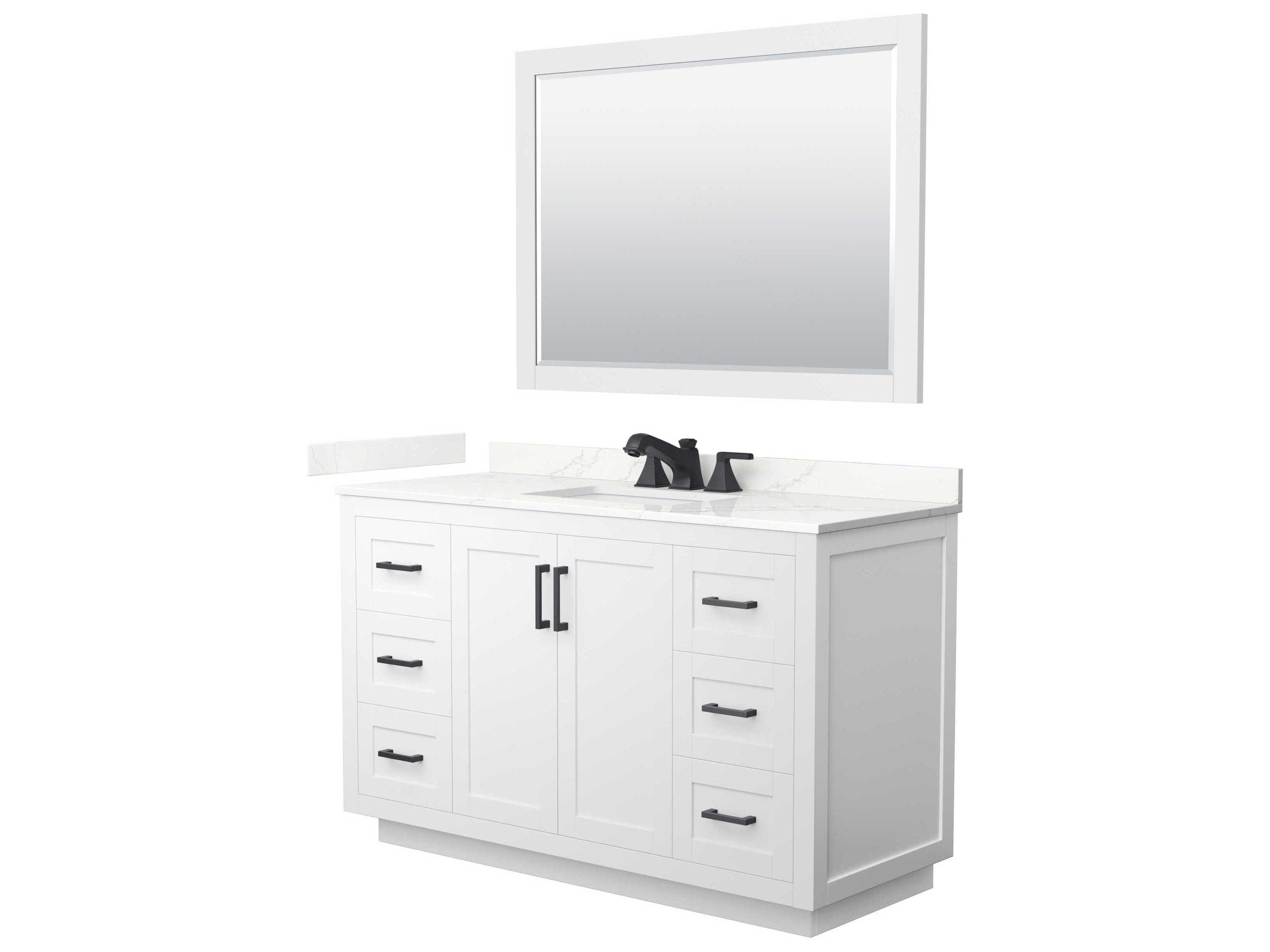 Wyndham Collection Miranda 54" White Vanity with 46" Mirror