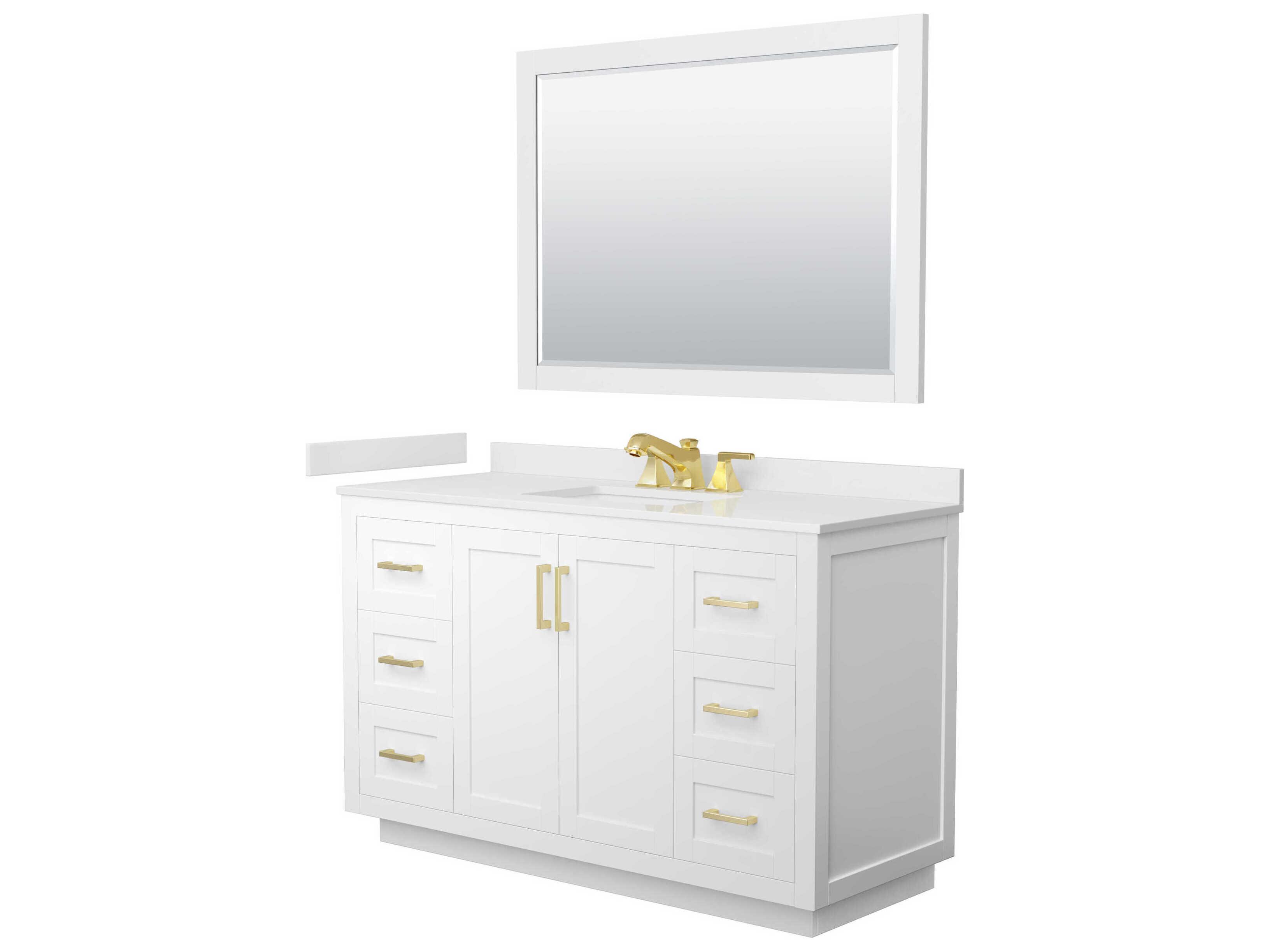 Wyndham Collection Miranda 54" White Vanity with 46" Mirror