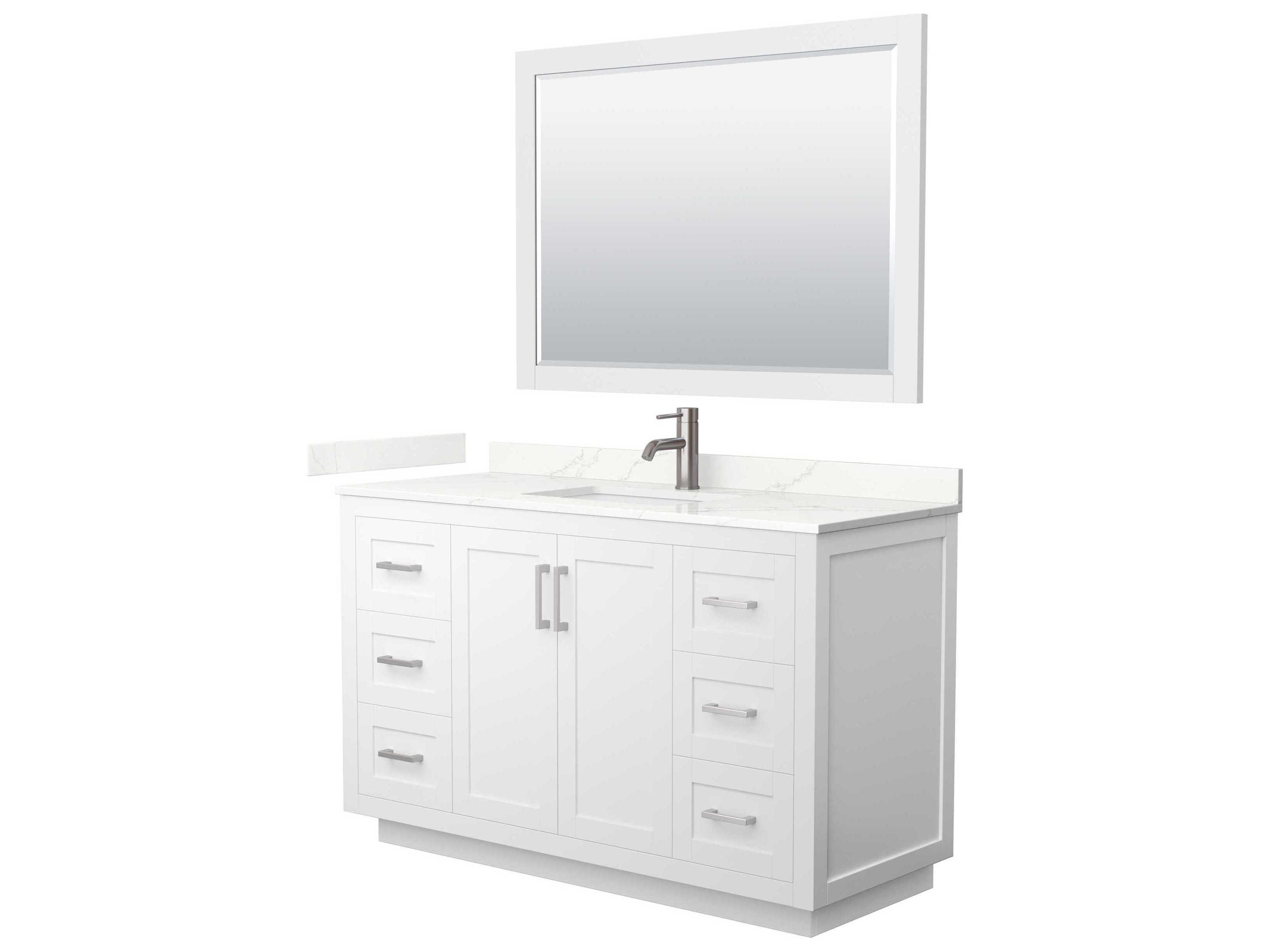 Wyndham Collection Miranda 54" White Vanity with 46" Mirror