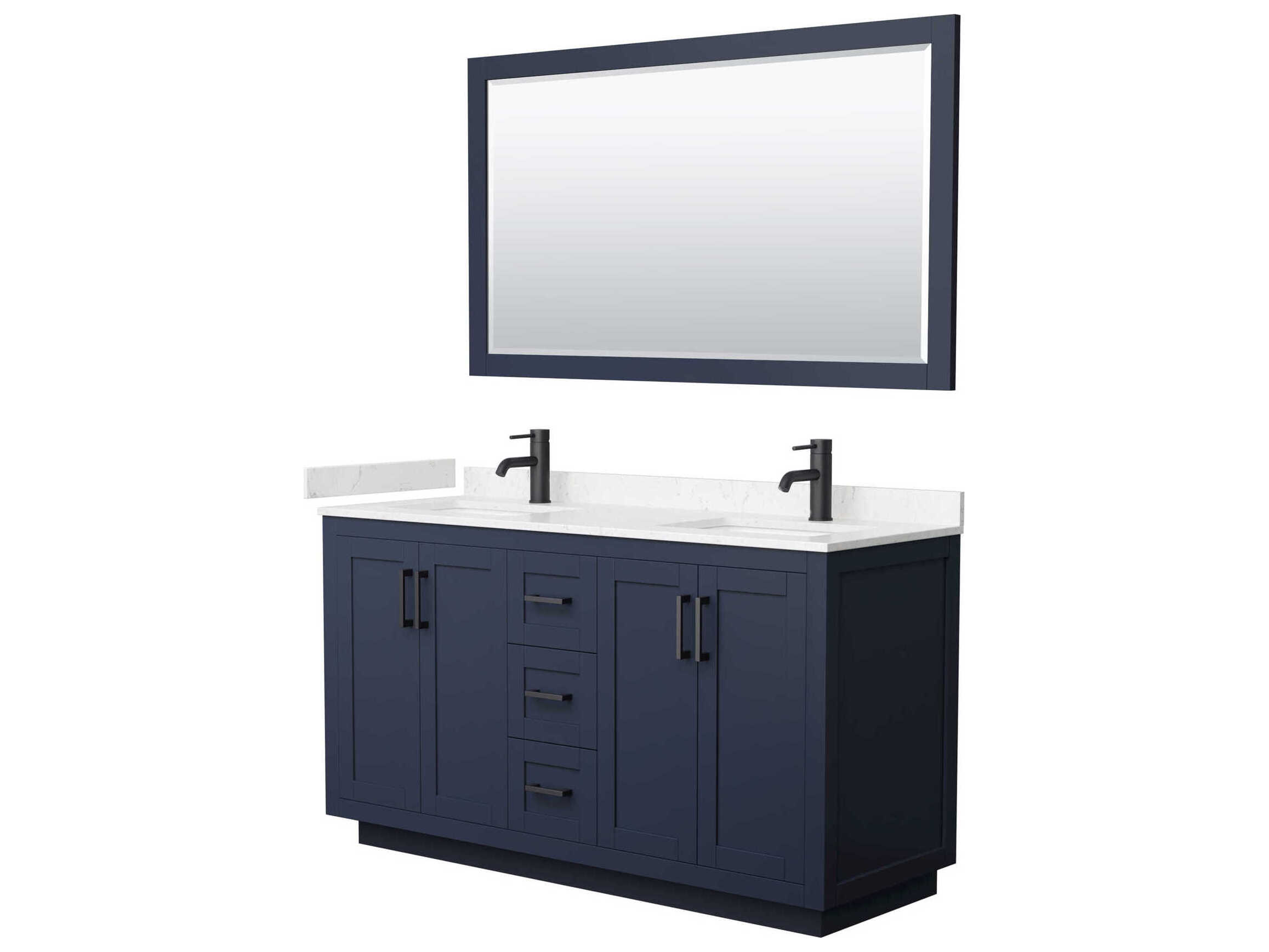 Wyndham Collection Miranda 60" Dark Blue Vanity with 58" Mirror