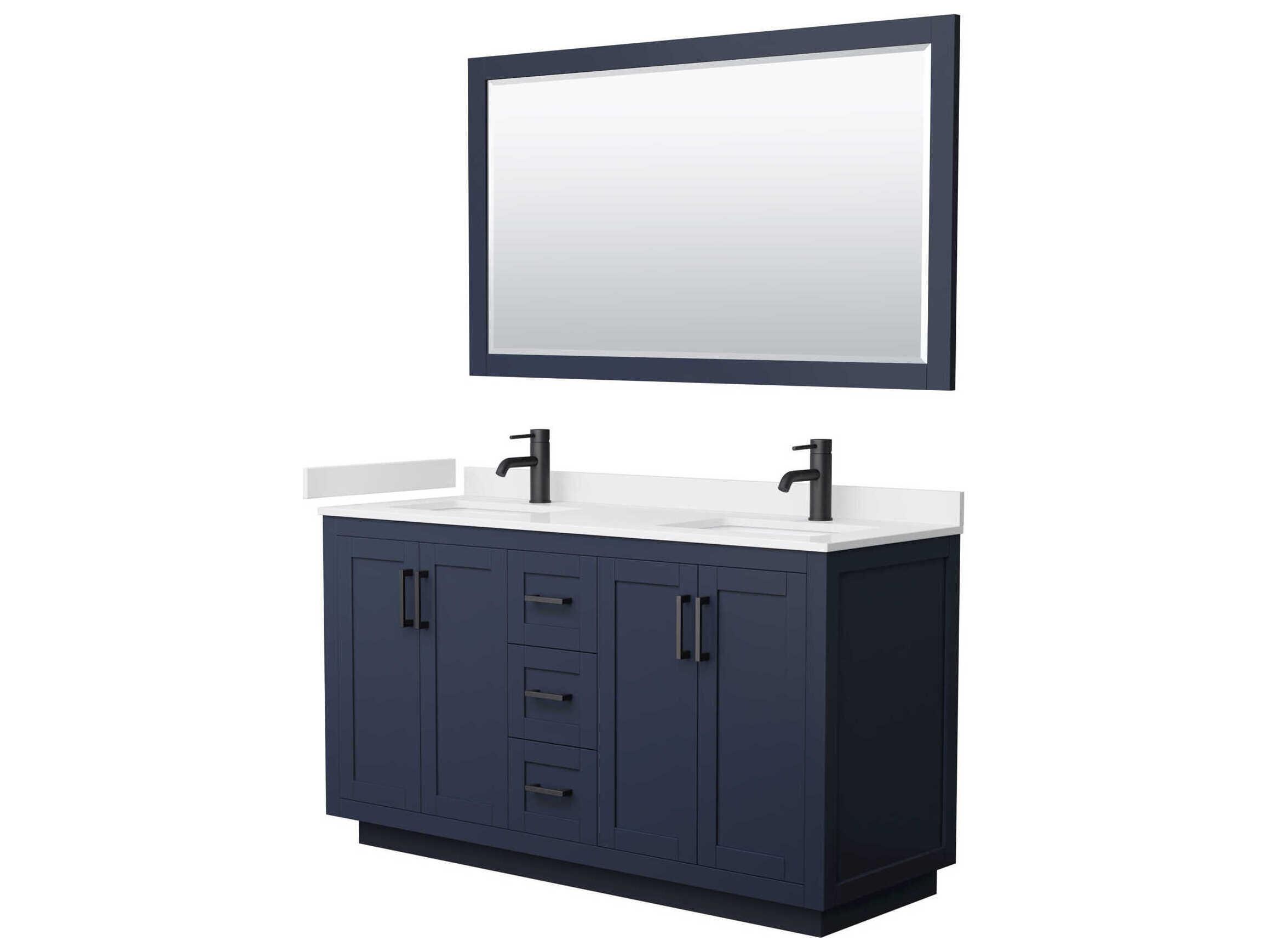 Wyndham Collection Miranda 60" Dark Blue Vanity with 58" Mirror