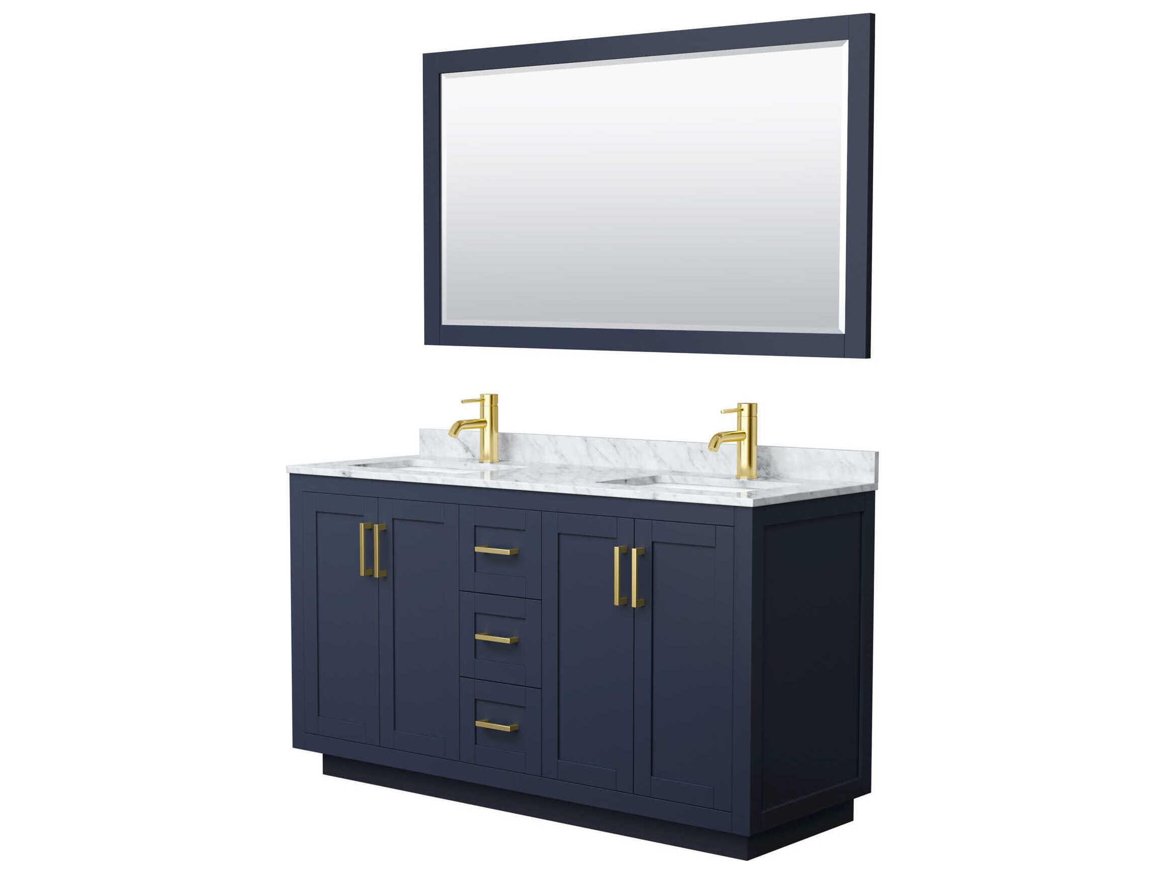Wyndham Collection Miranda 60" Dark Blue Vanity with 58" Mirror