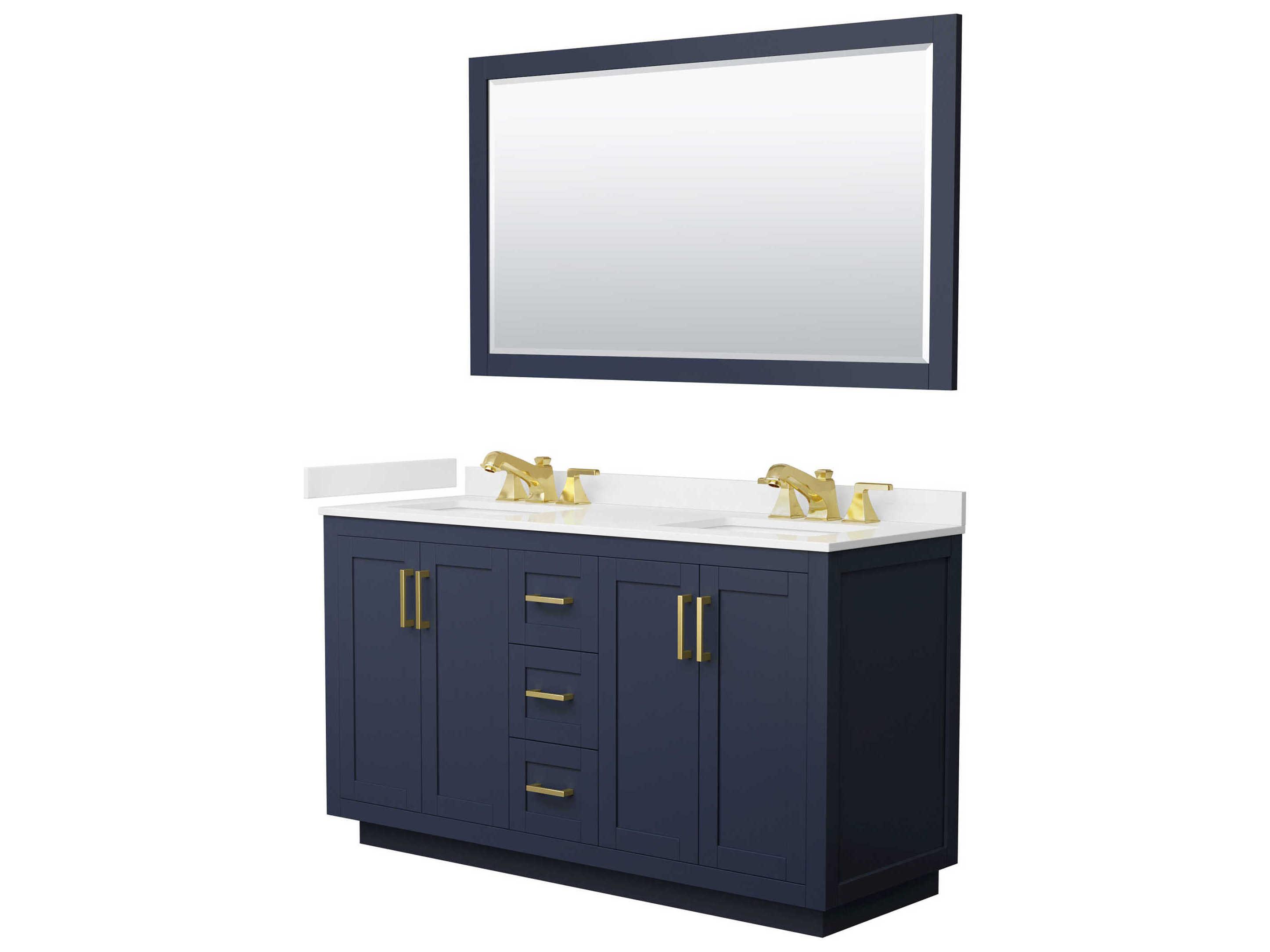 Wyndham Collection Miranda 60" Dark Blue Vanity with 58" Mirror