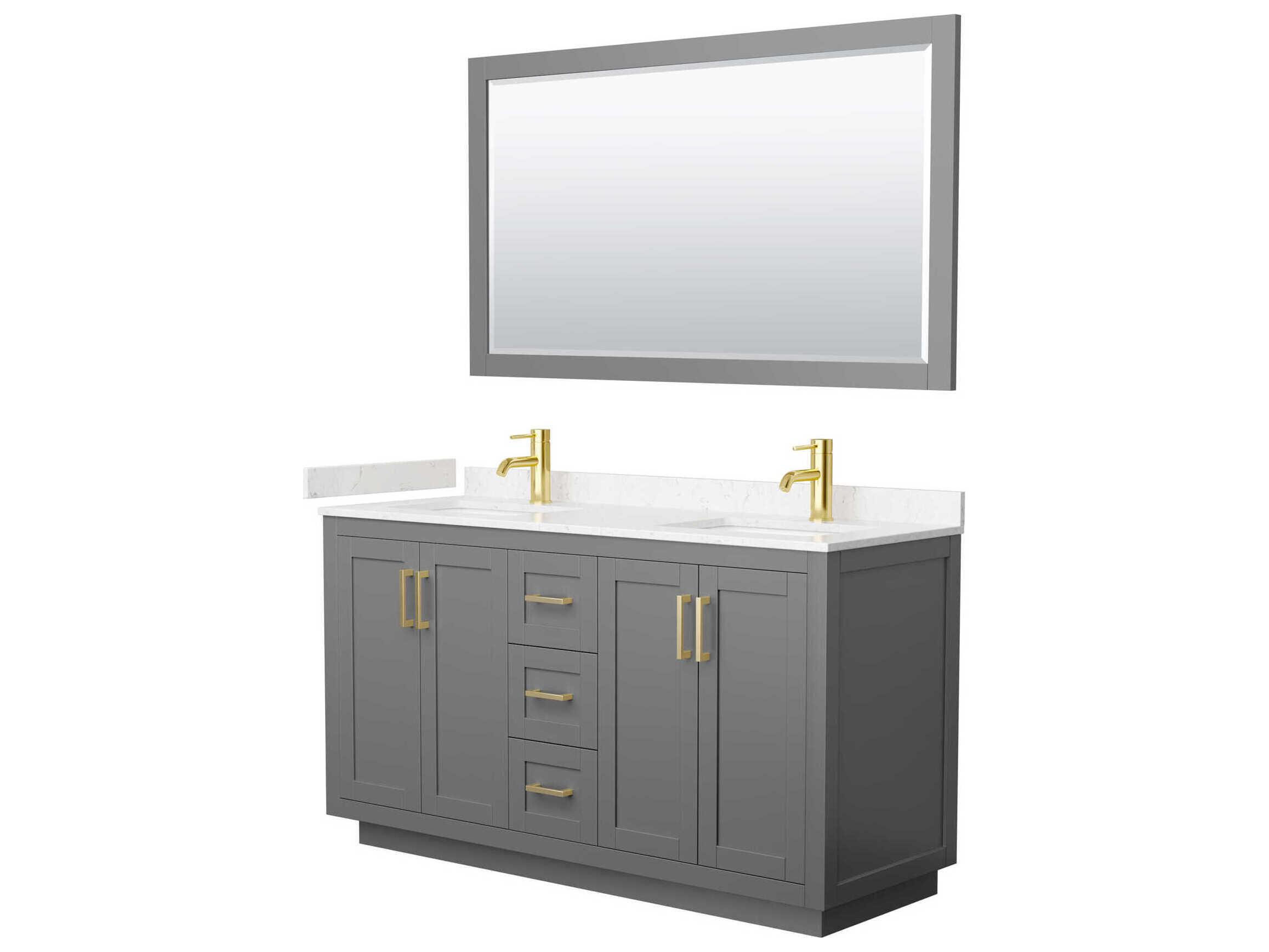 Wyndham Collection Miranda 60" Dark Gray Vanity with 58" Mirror