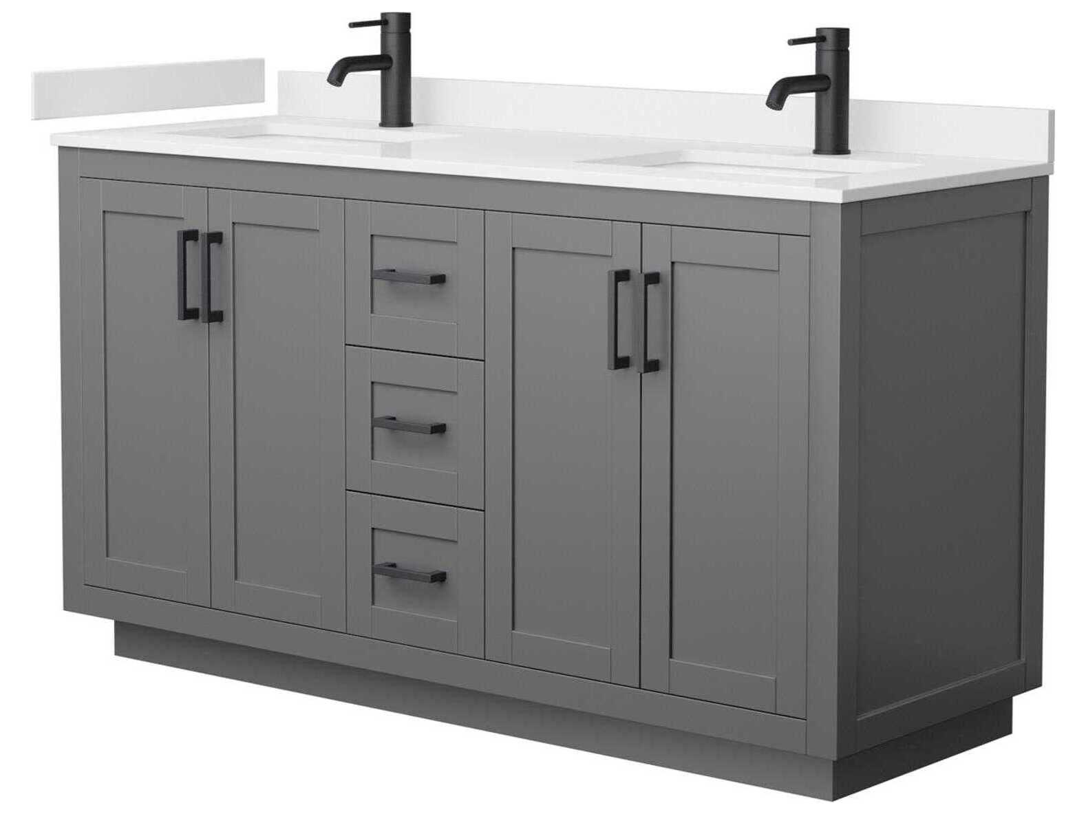 Wyndham Collection Miranda 60" Dark Gray Vanity