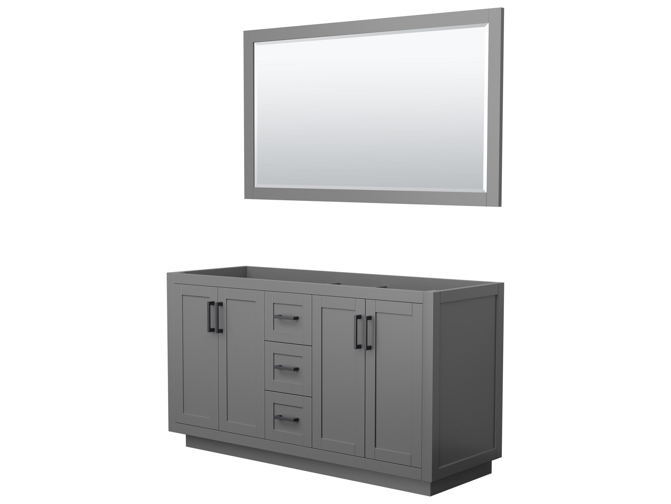 Wyndham Collection Miranda 59" Dark Gray Vanity with 58" Mirror