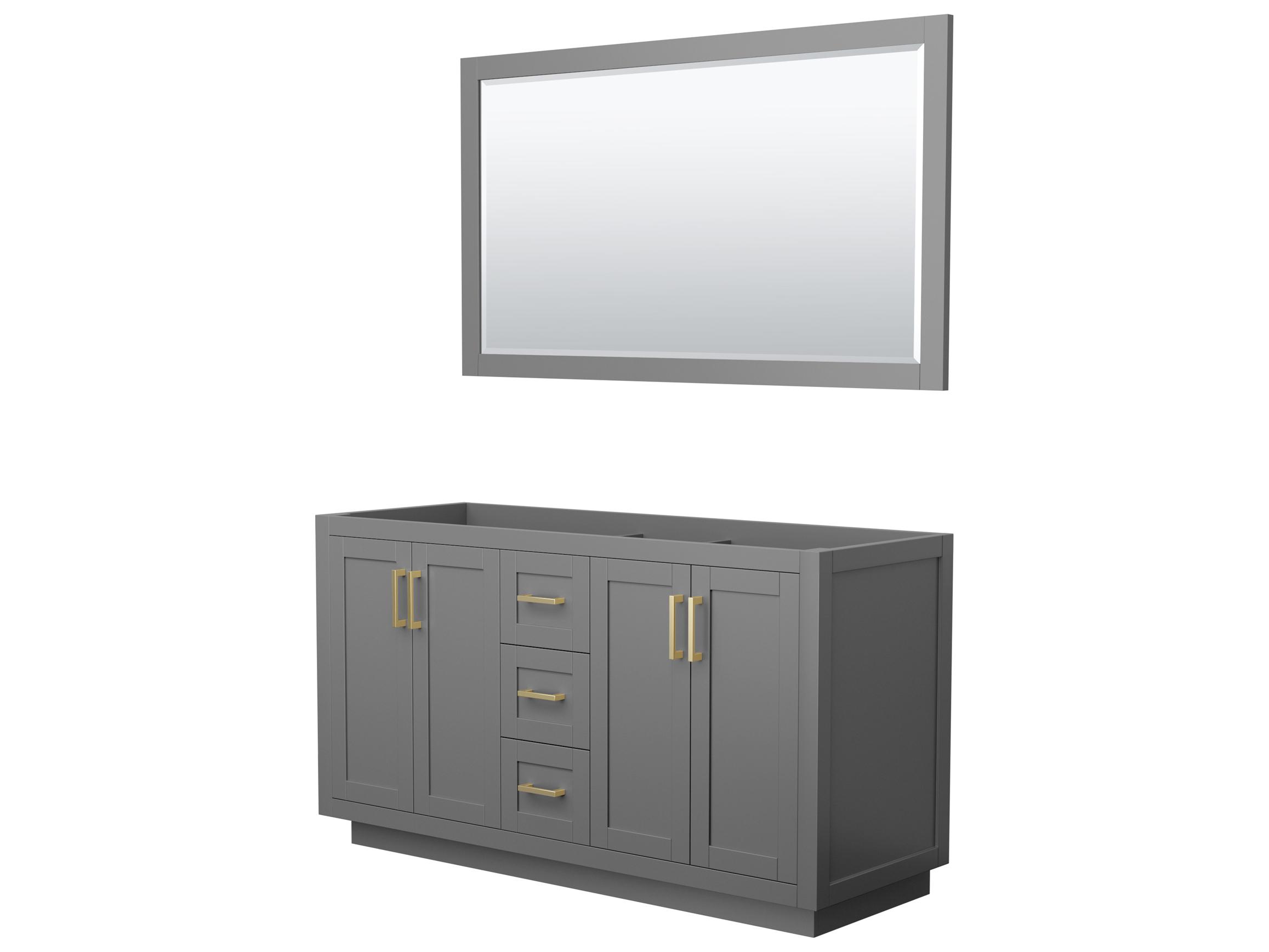 Wyndham Collection Miranda 59" Dark Gray Vanity with 58" Mirror