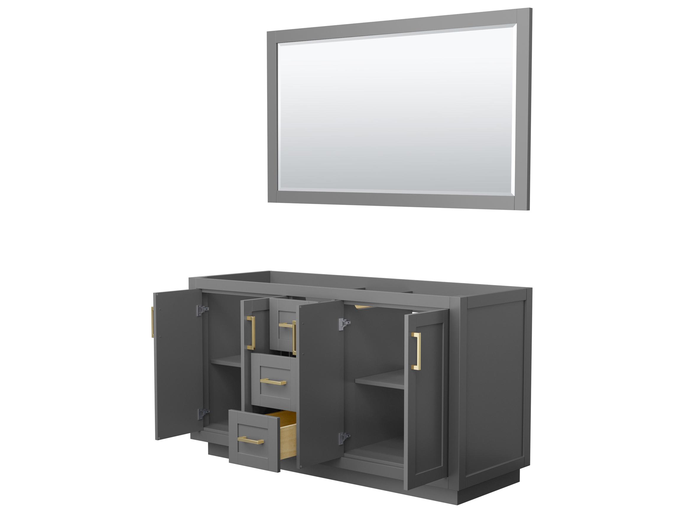 Wyndham Collection Miranda 59" Dark Gray Vanity with 58" Mirror